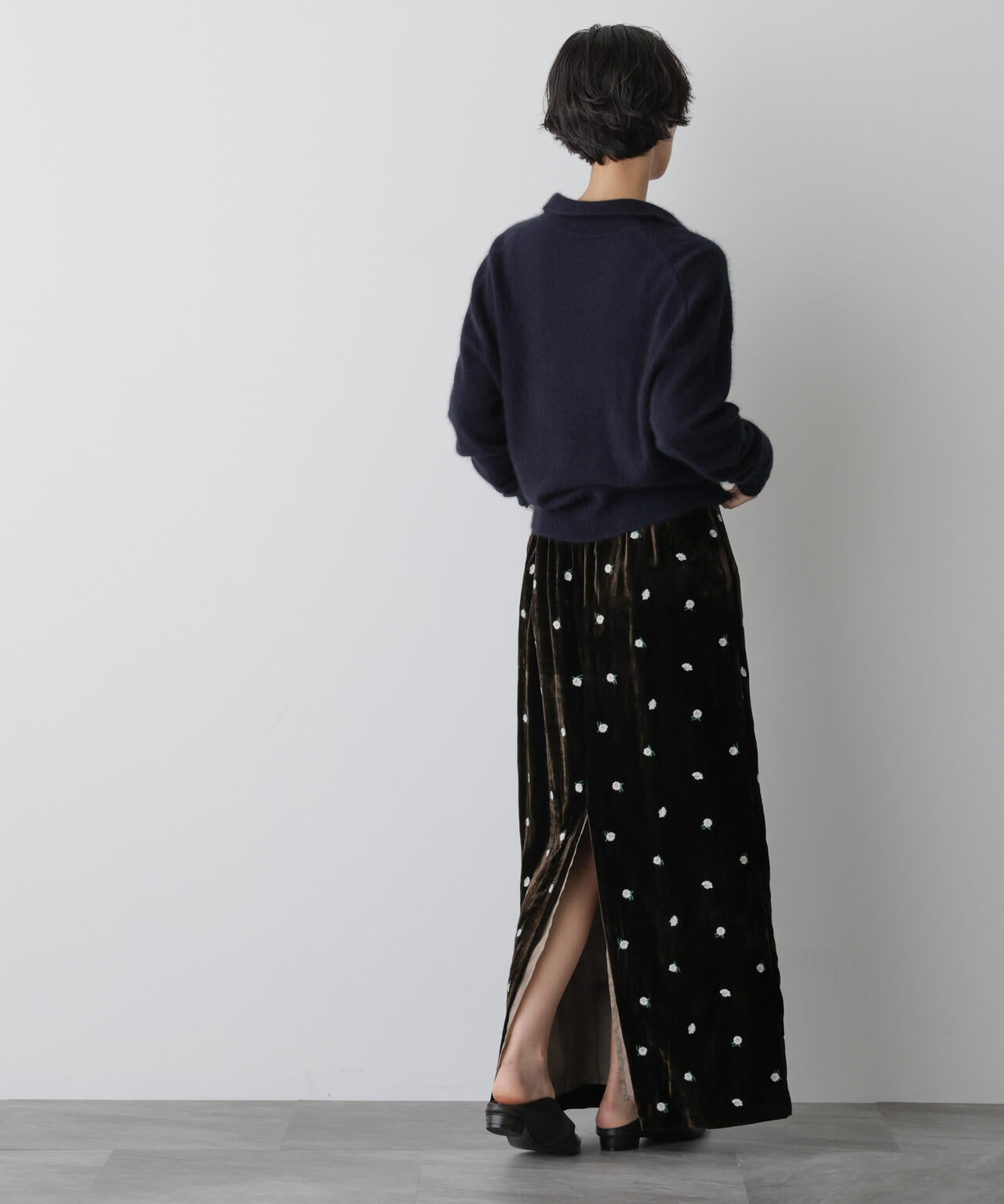 「STEVELOUR」ベロアブルームロングスカート(セットアップ可)