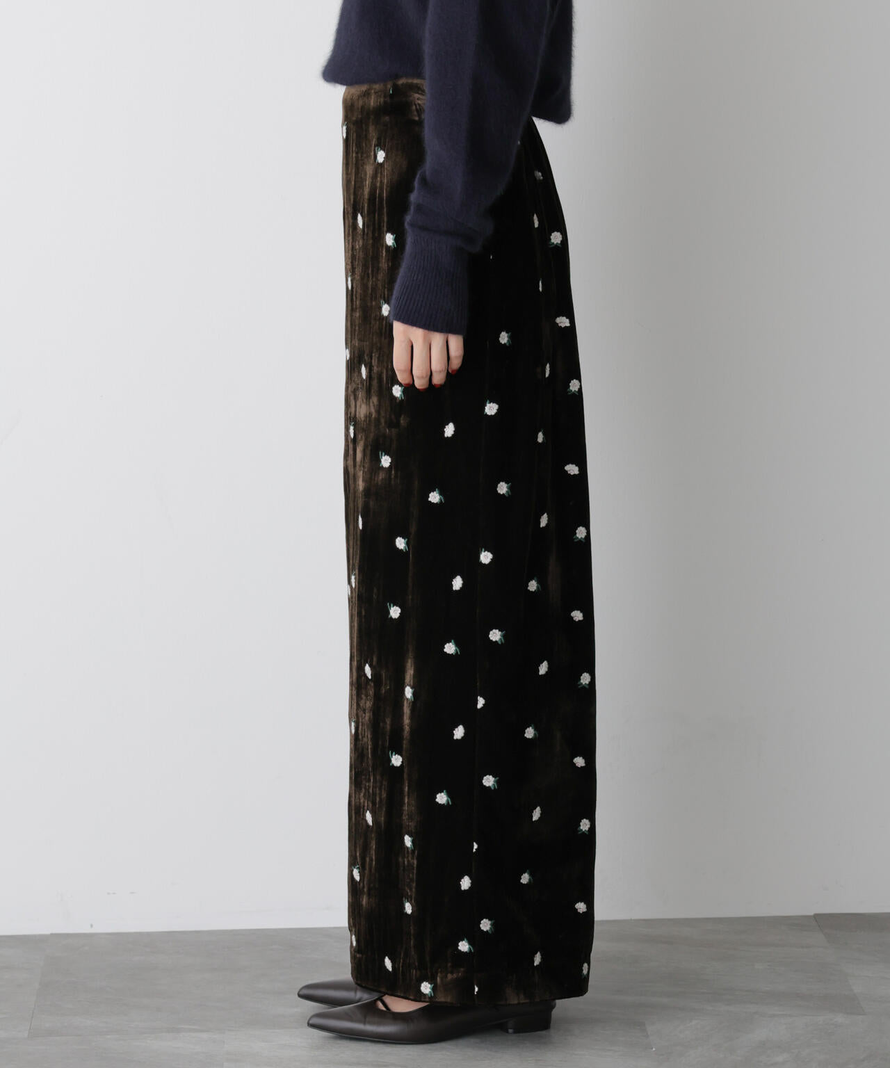 「STEVELOUR」ベロアブルームロングスカート(セットアップ可)