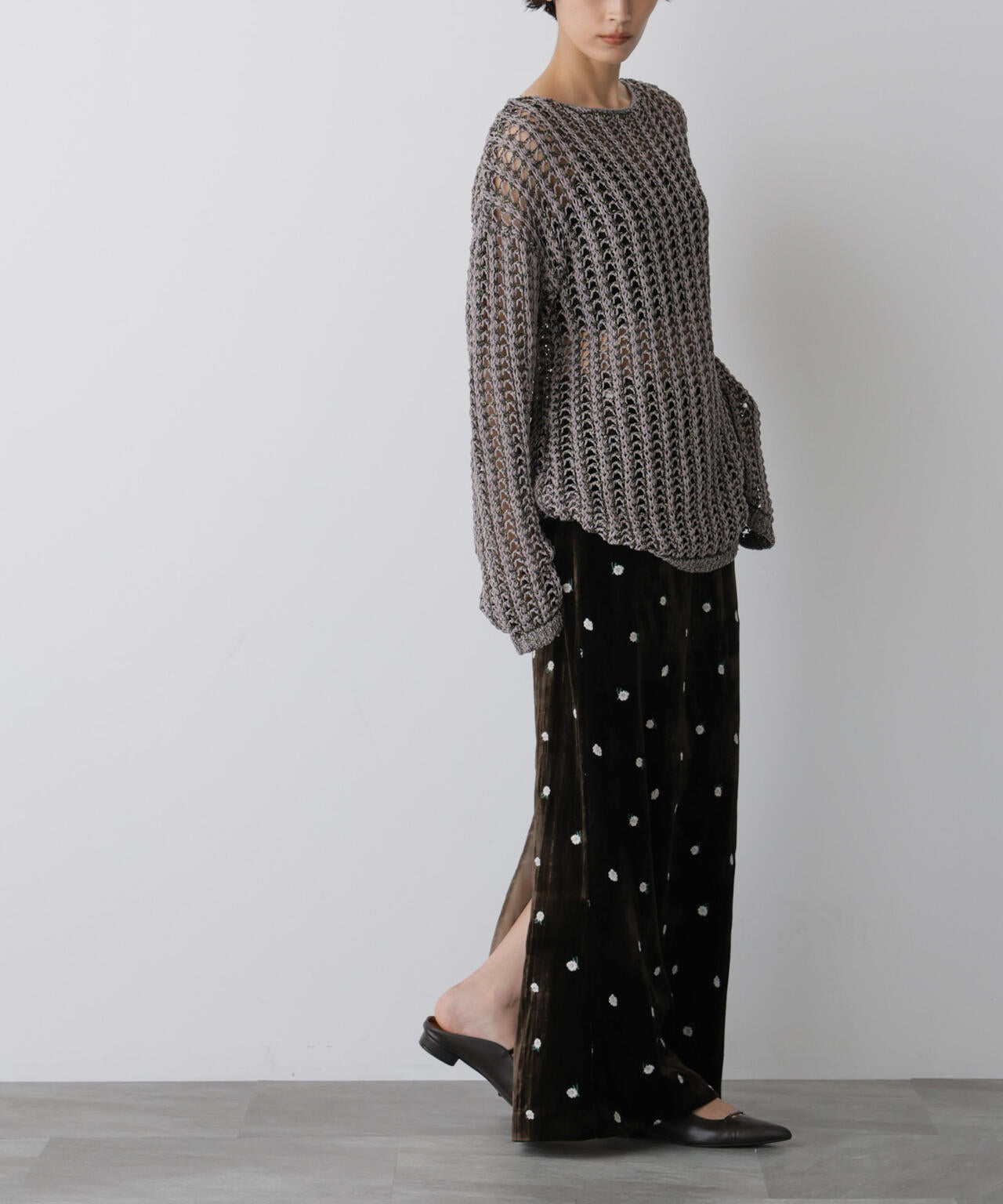 「STEVELOUR」ベロアブルームロングスカート(セットアップ可)