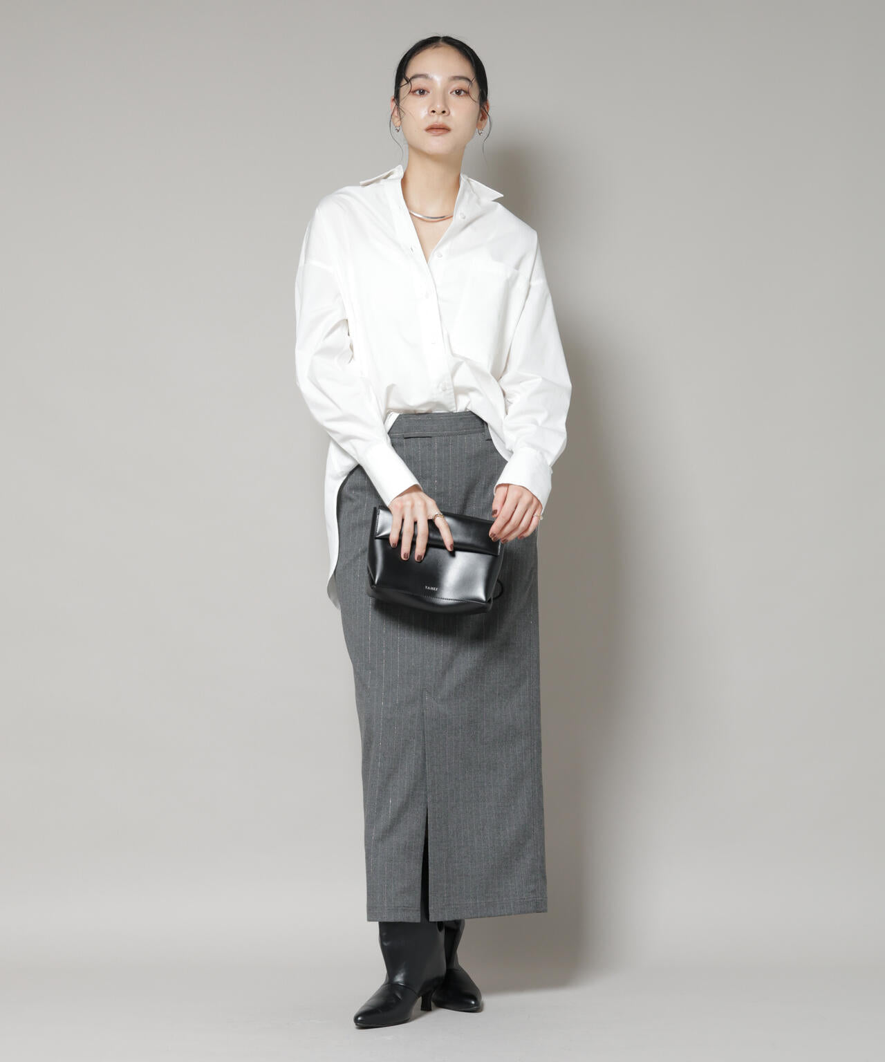 ラメストライプスーチングIラインスカート