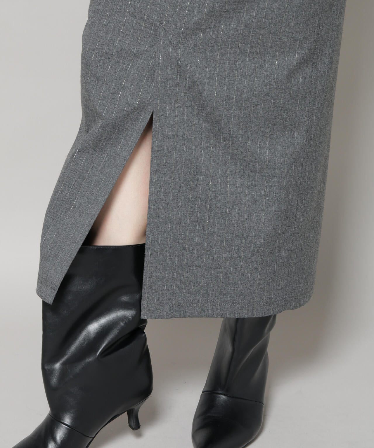 ラメストライプスーチングIラインスカート