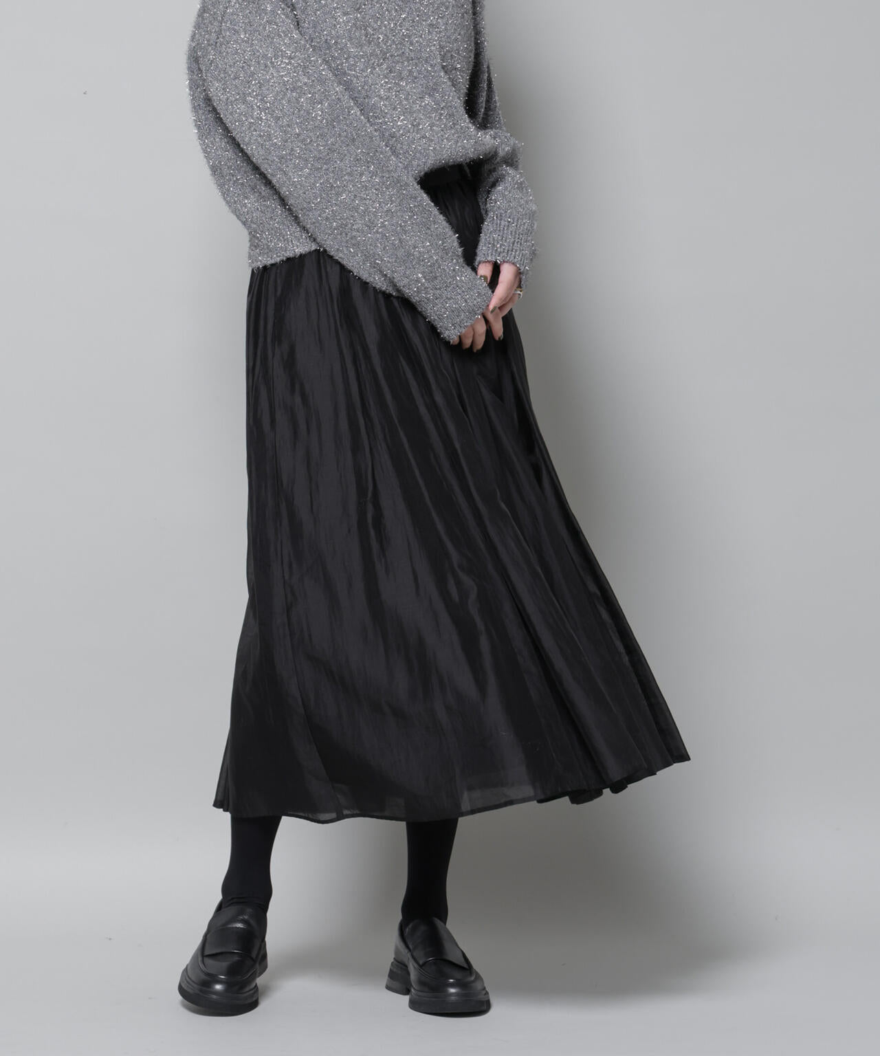 ブライトローンギャザータックスカート