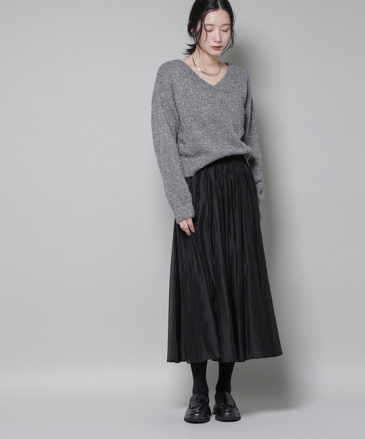 ブライトローンギャザータックスカート