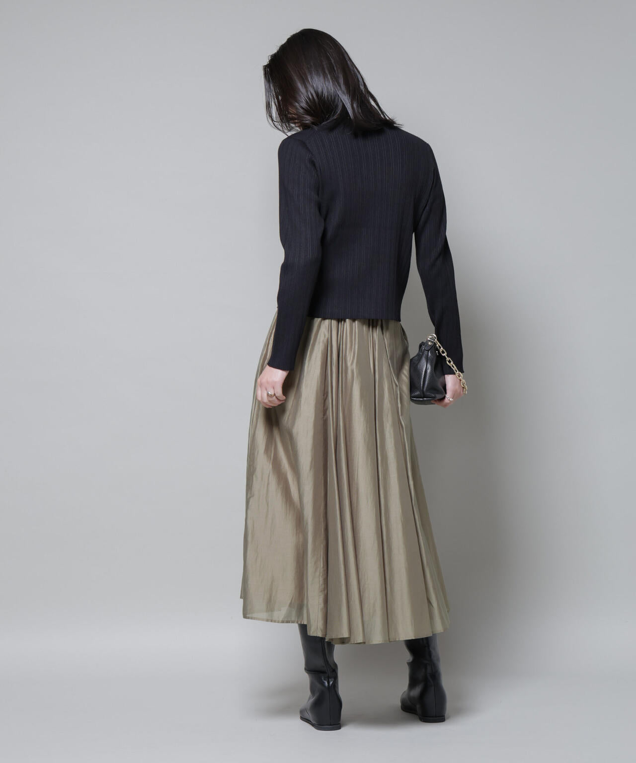 ブライトローンギャザータックスカート