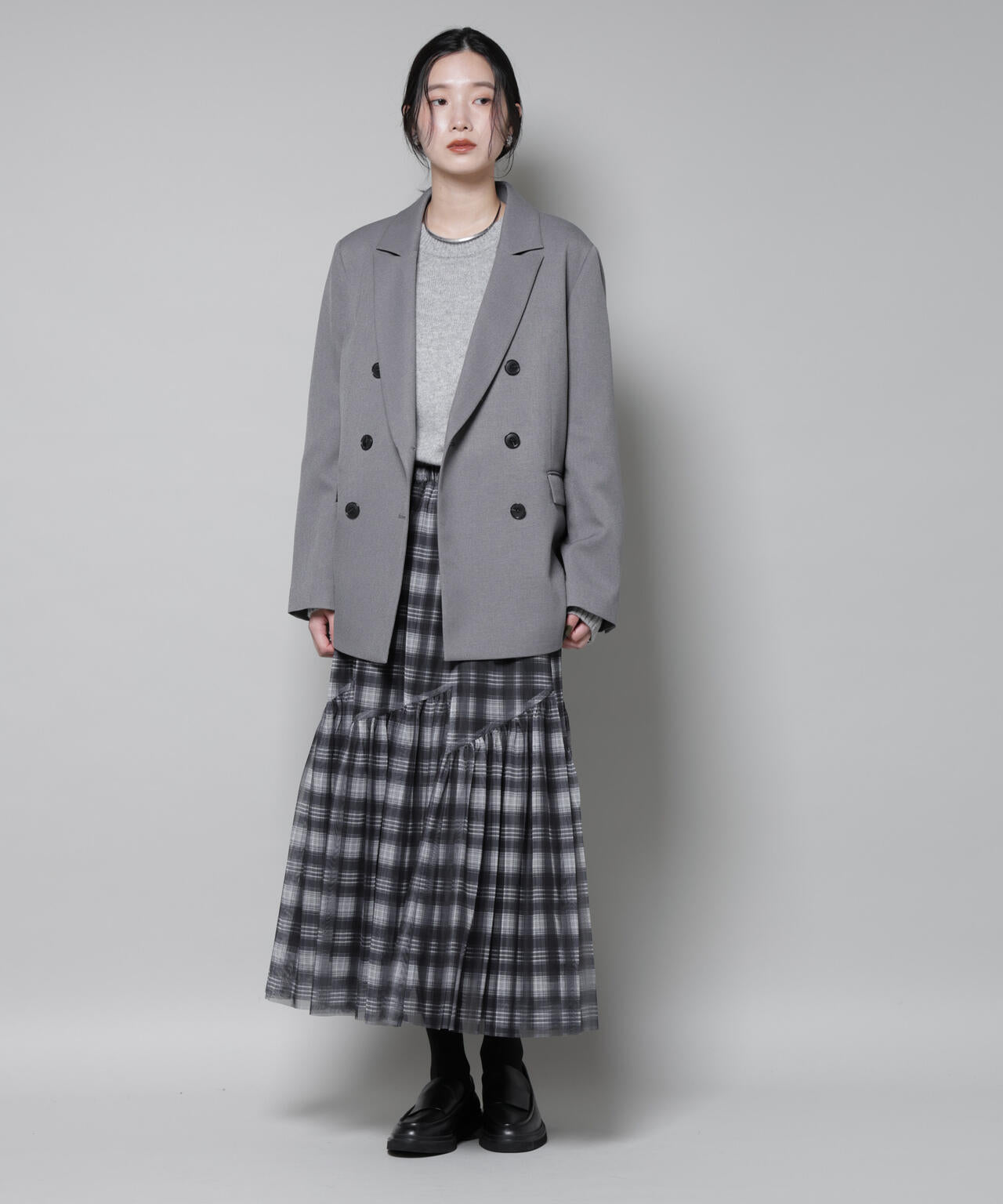 オンブレーチェックチュールスカート