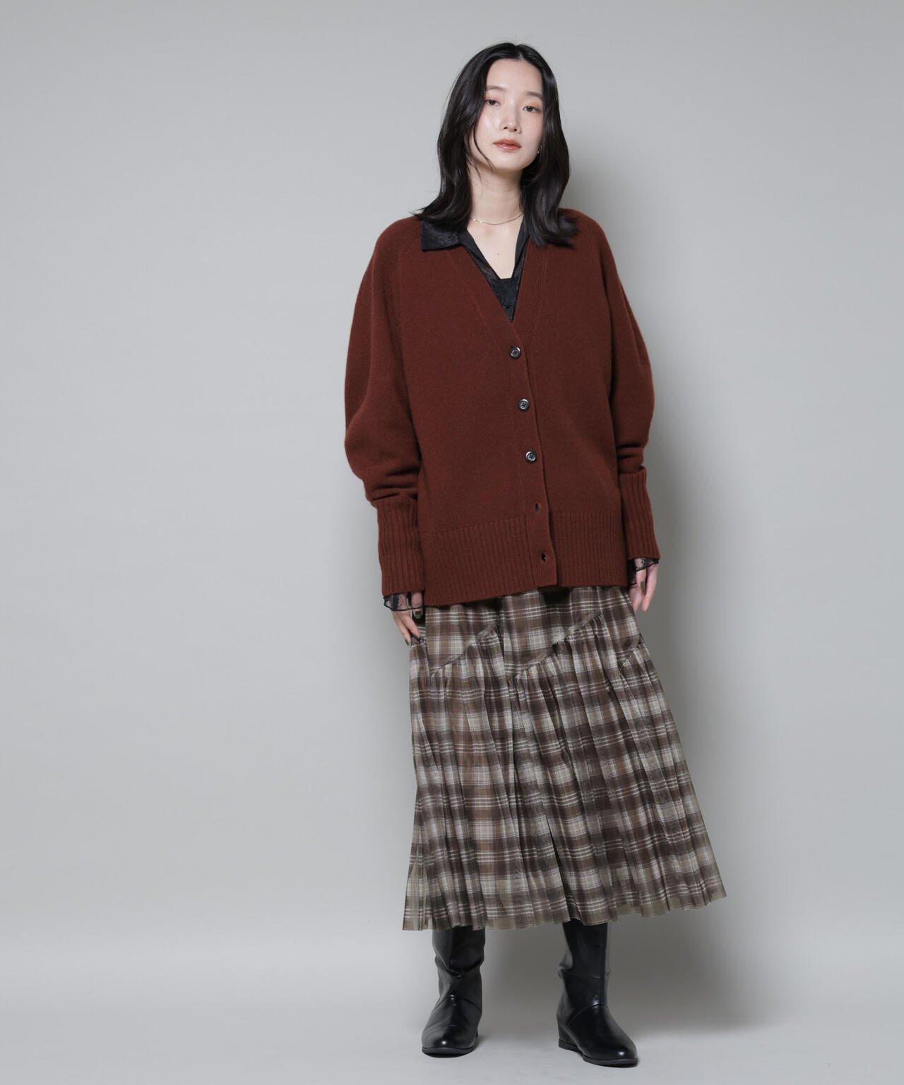 オンブレーチェックチュールスカート