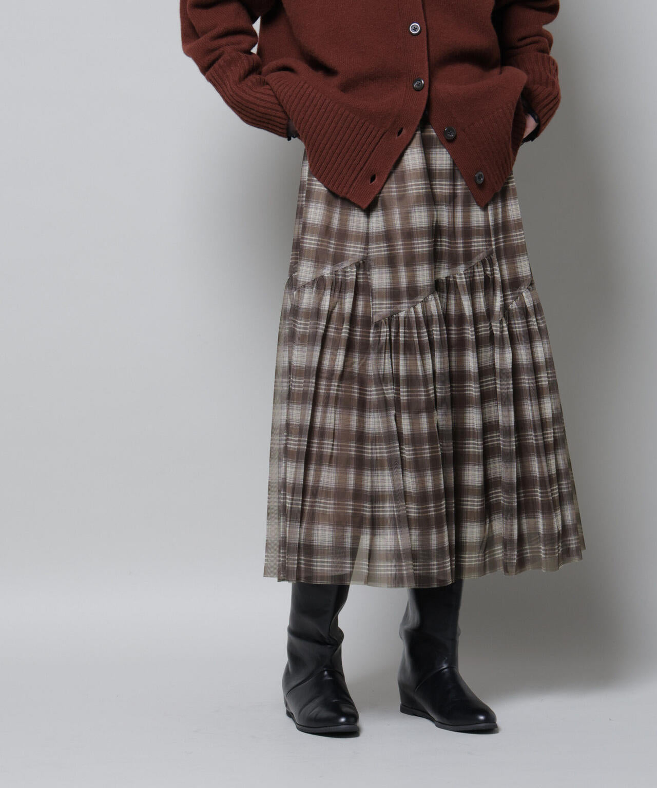 オンブレーチェックチュールスカート
