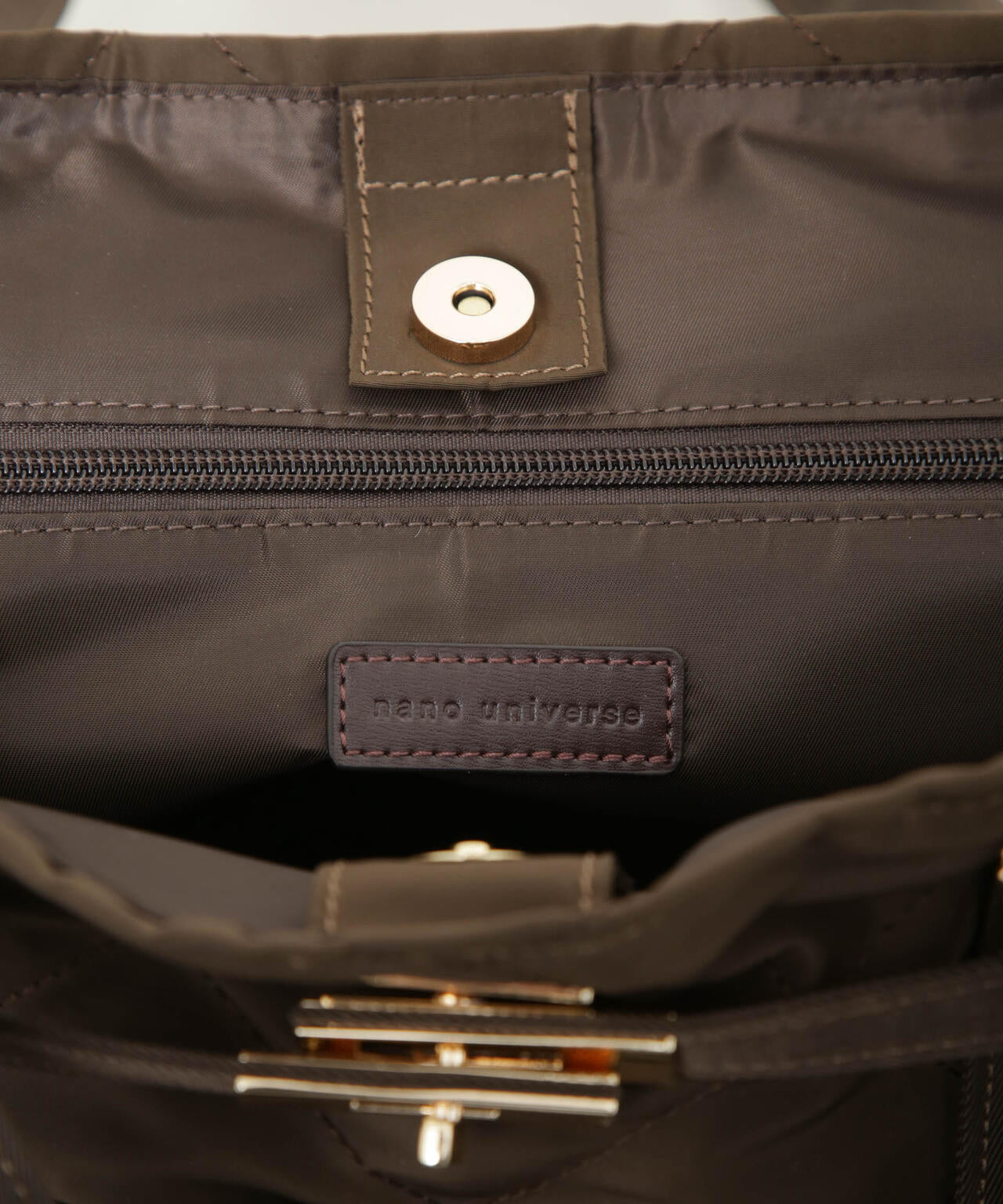 ミニバッグ付きキルティングトートバッグ