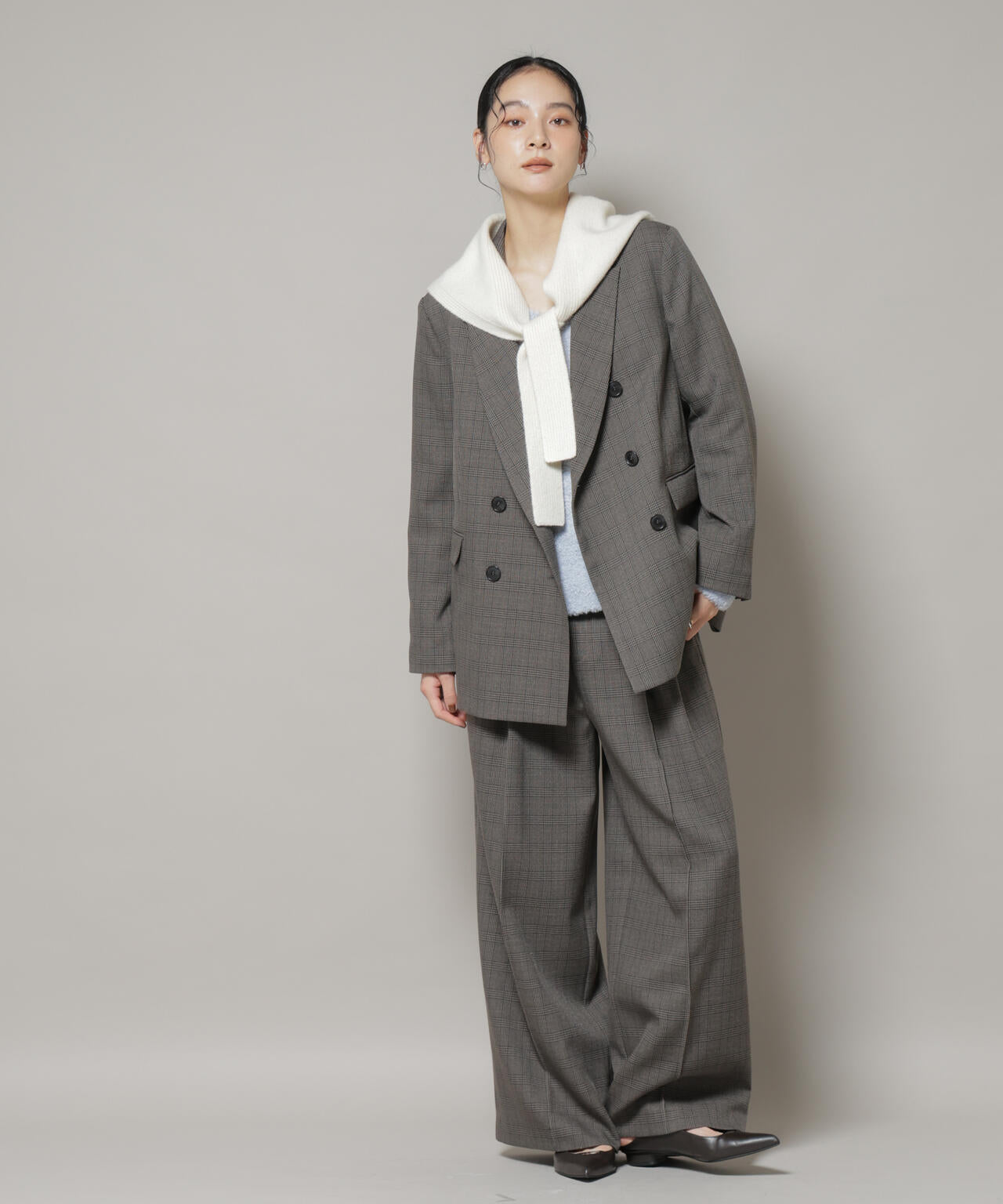 AQUAウールカシミヤトライアングルストール