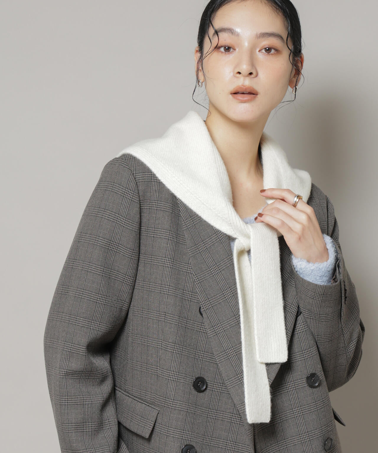 AQUAウールカシミヤトライアングルストール