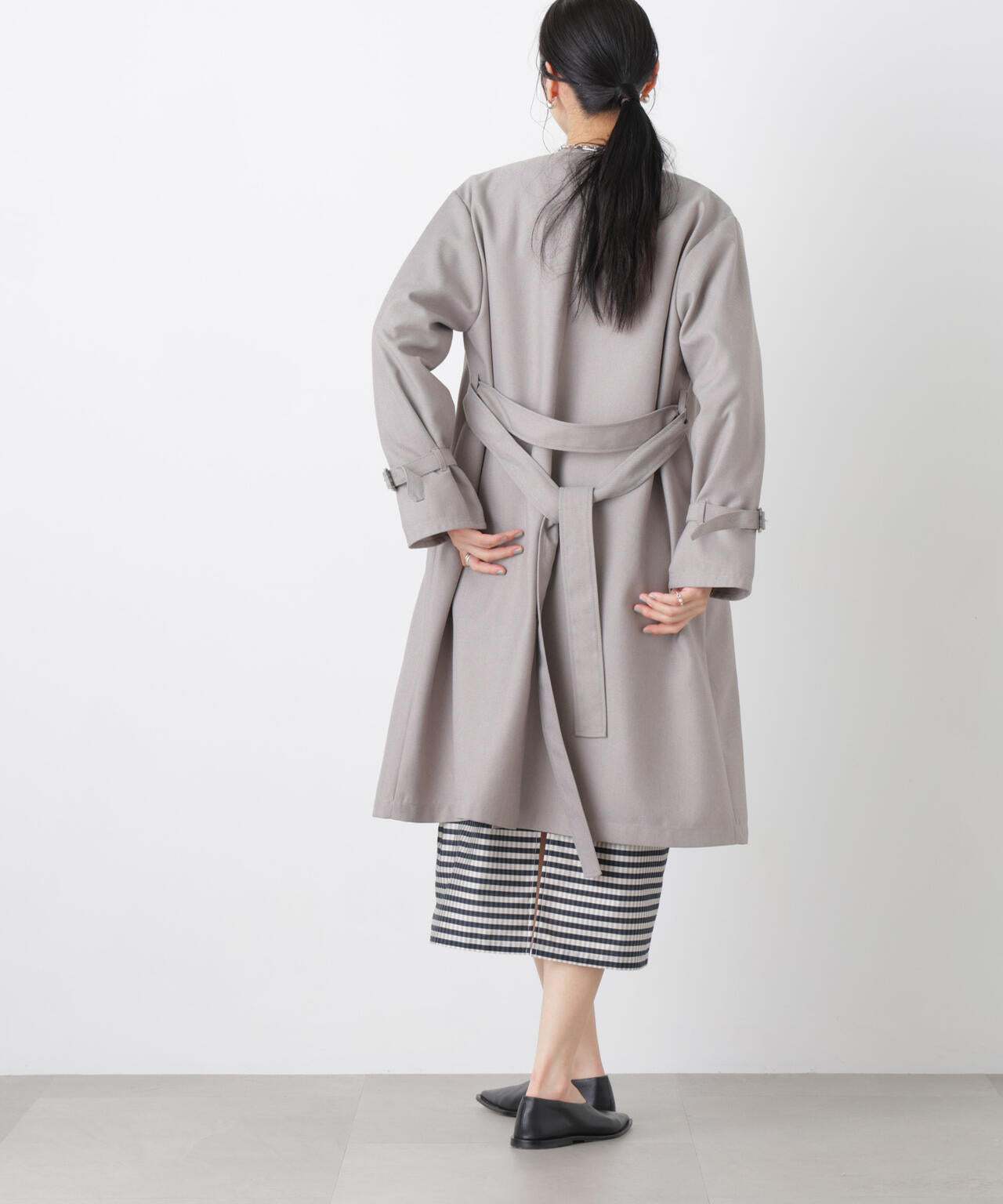 シャンブレーツイルラップコート