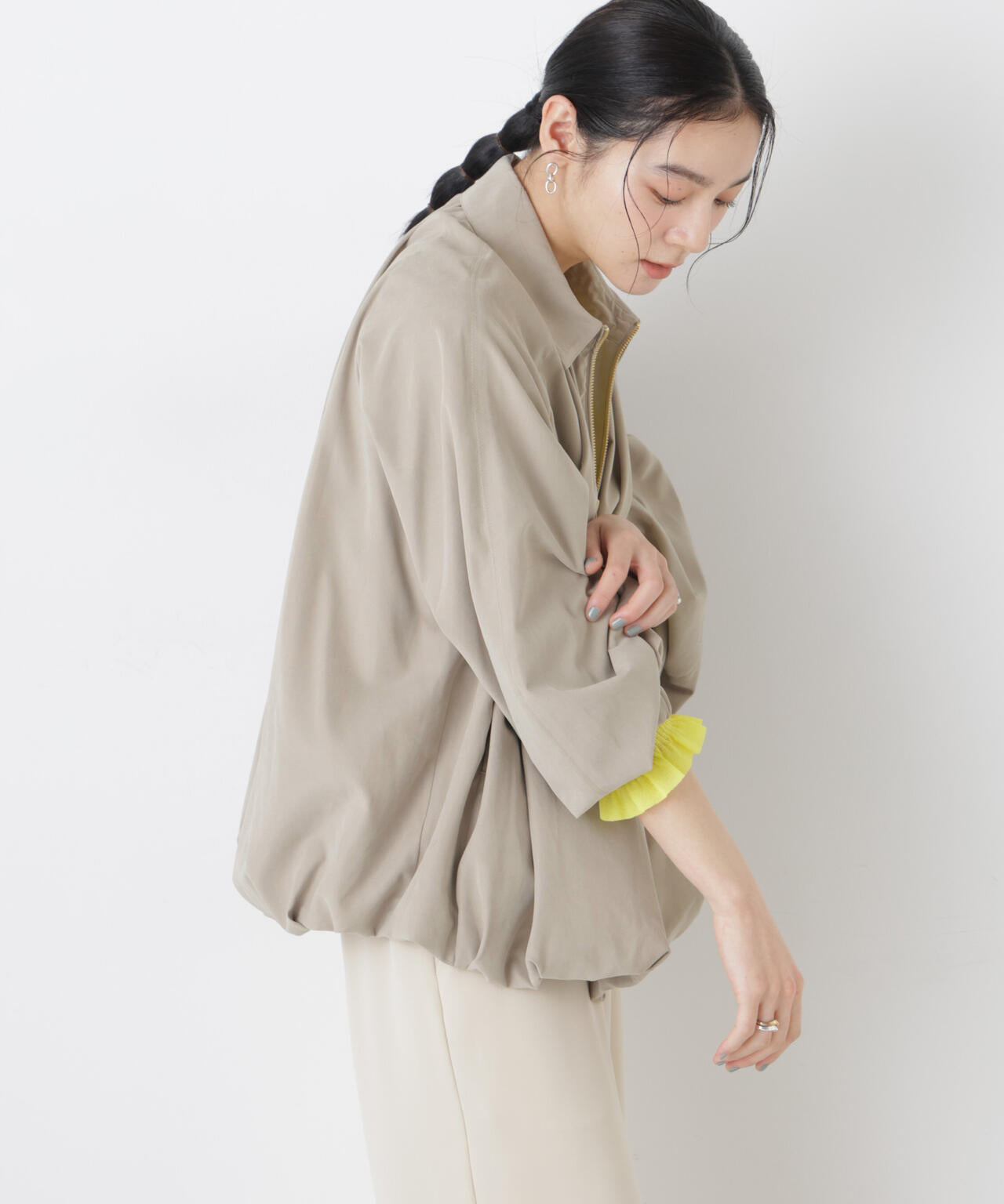 ライトスエードギャザーバルーンブルゾン