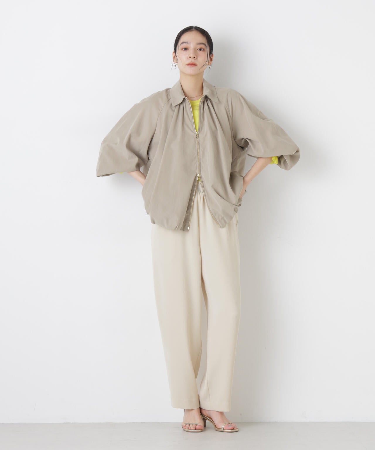 ライトスエードギャザーバルーンブルゾン