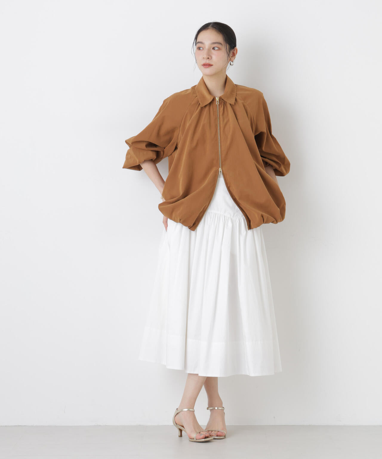 ライトスエードギャザーバルーンブルゾン