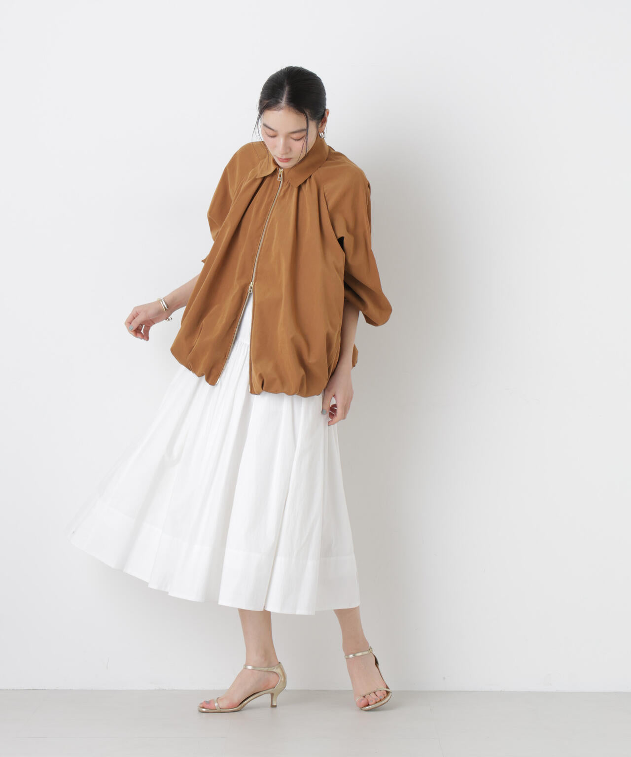 ライトスエードギャザーバルーンブルゾン