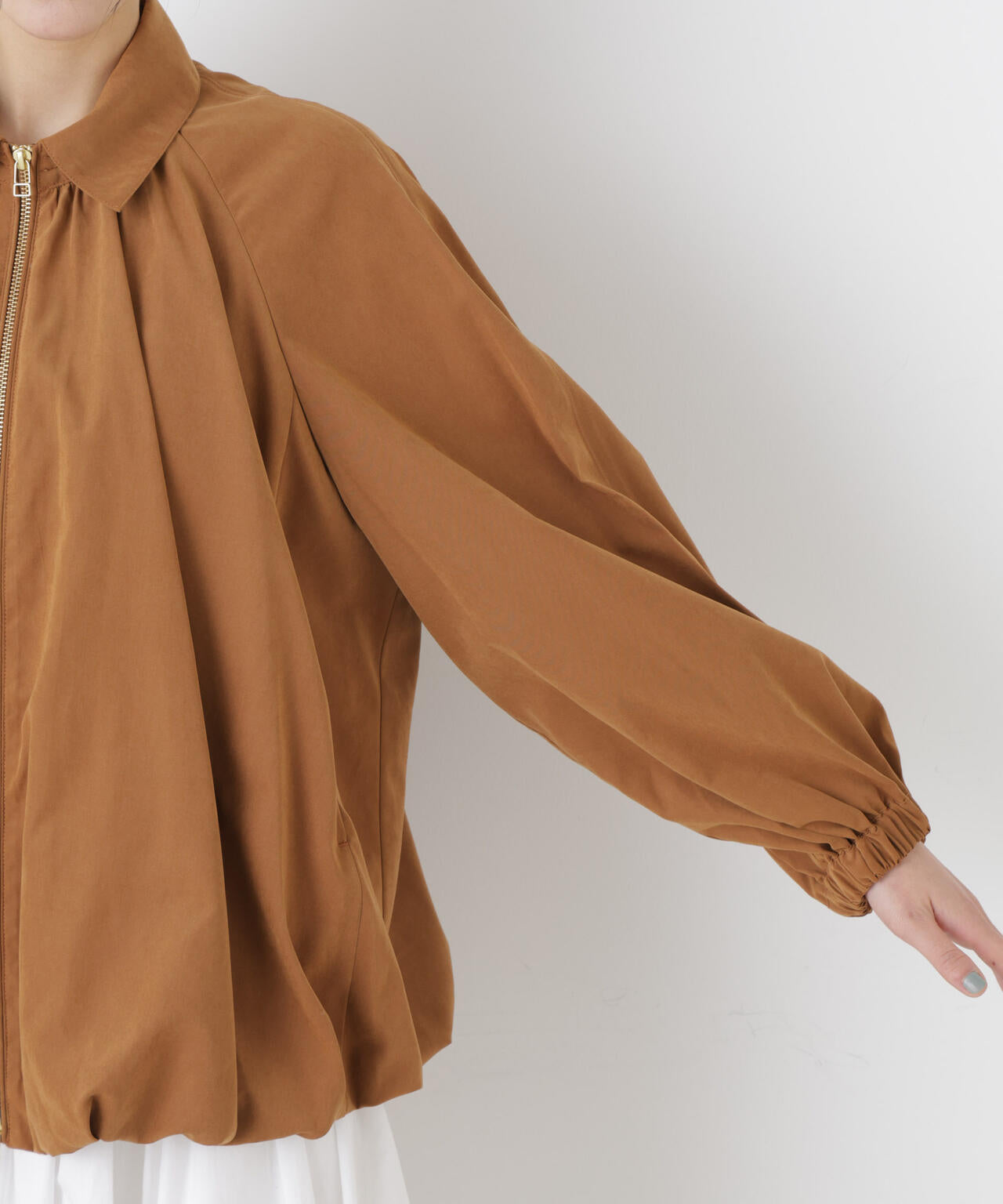 ライトスエードギャザーバルーンブルゾン