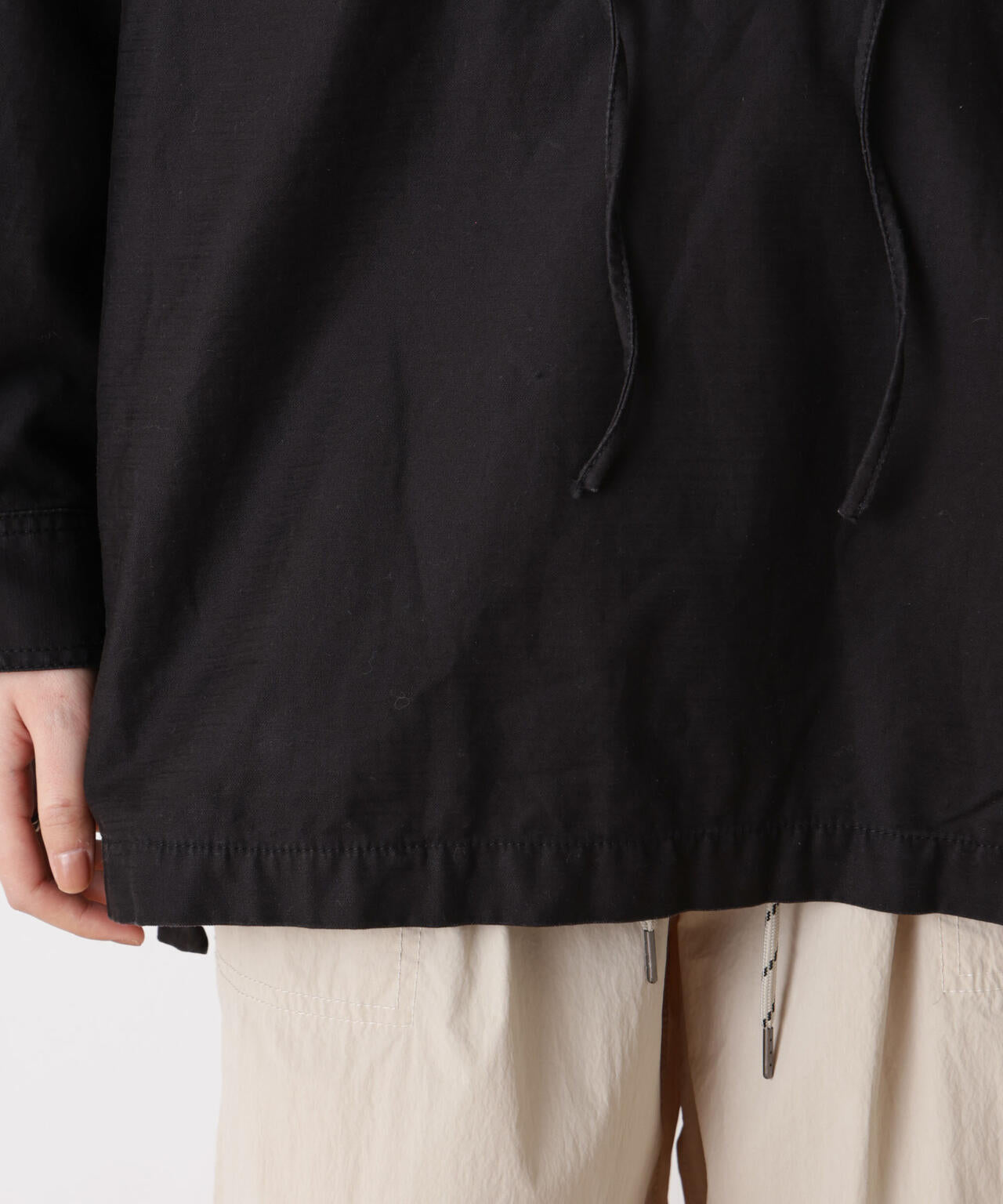 「STEVELOUR」コットンレースアップチュニックシャツ