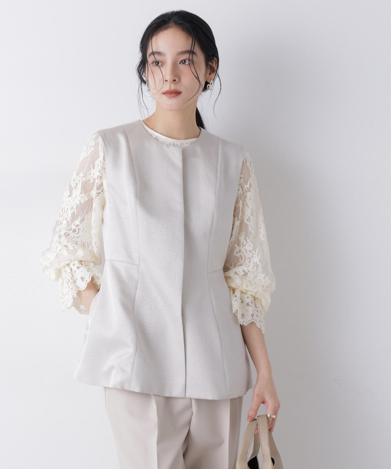 ジャガードペプラムジレ(セットアップ可)