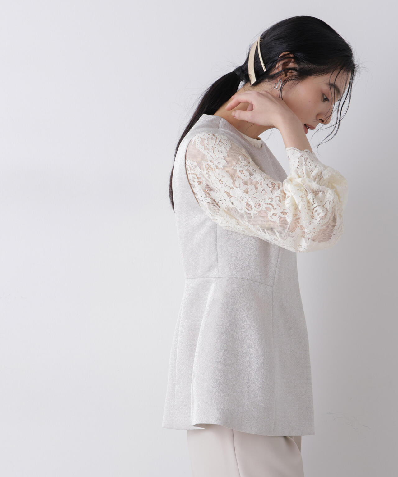 ジャガードペプラムジレ(セットアップ可)