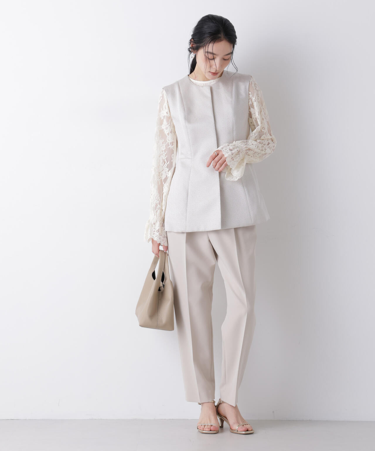 ジャガードペプラムジレ(セットアップ可)