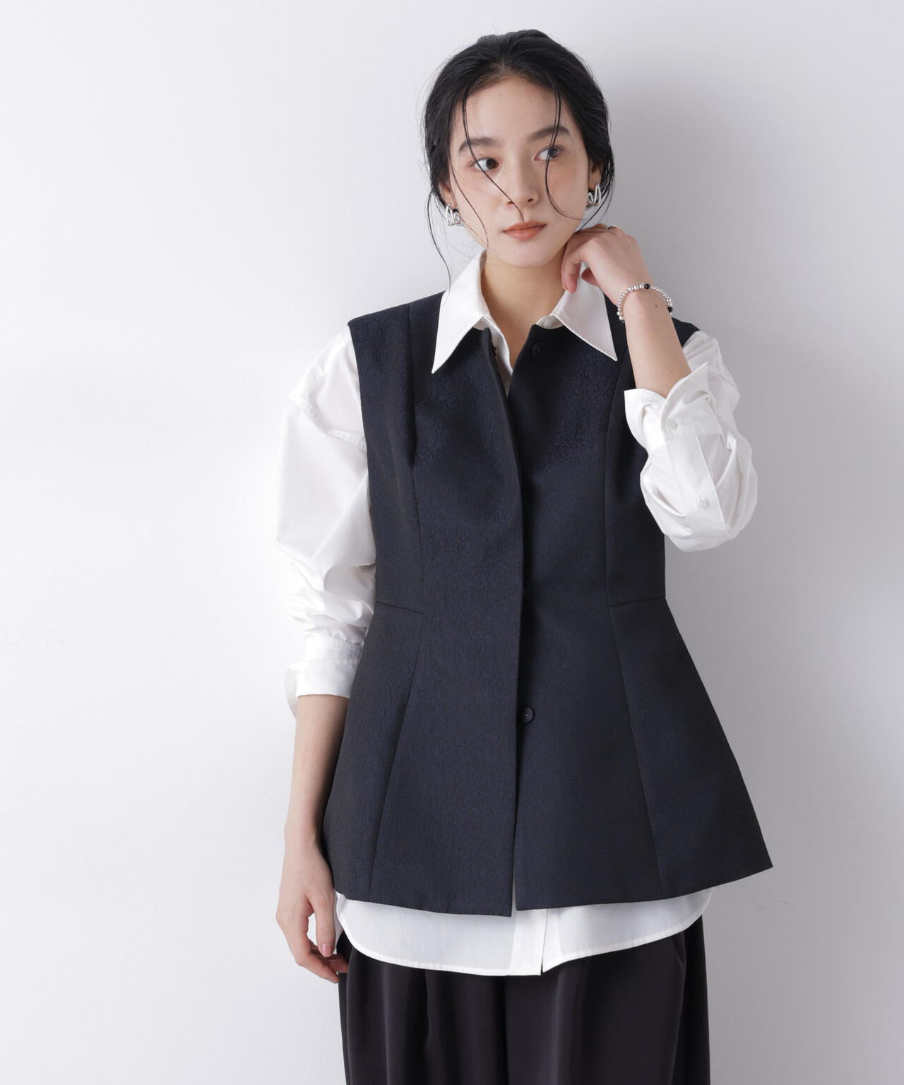 ジャガードペプラムジレ(セットアップ可)