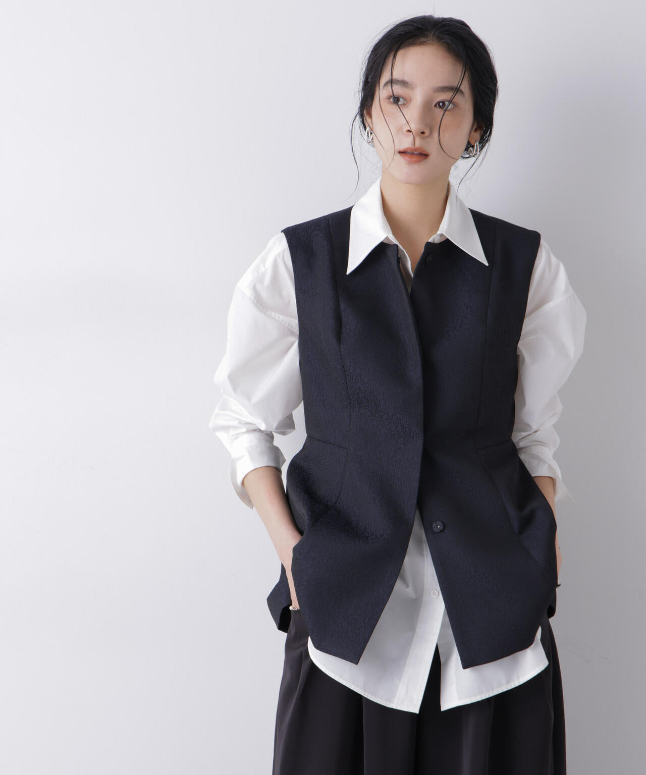 ジャガードペプラムジレ(セットアップ可)