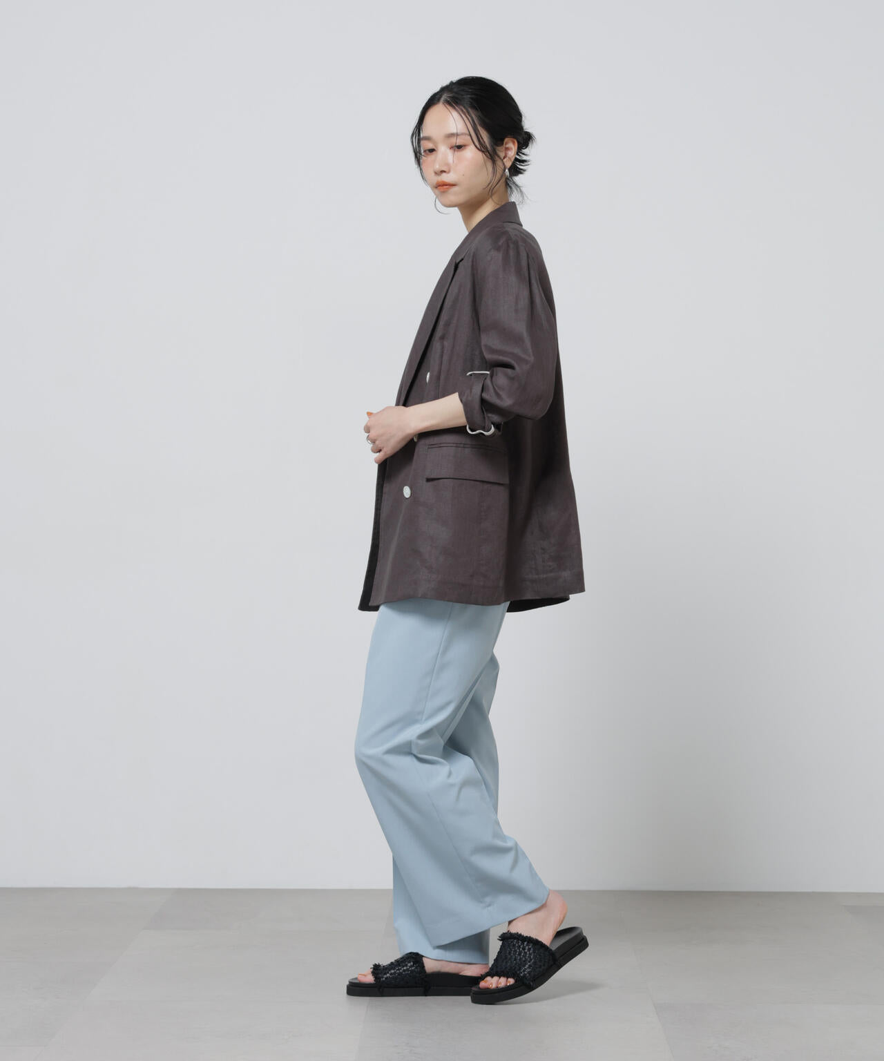 European Flax ダブル6Bジャケット(セットアップ可)