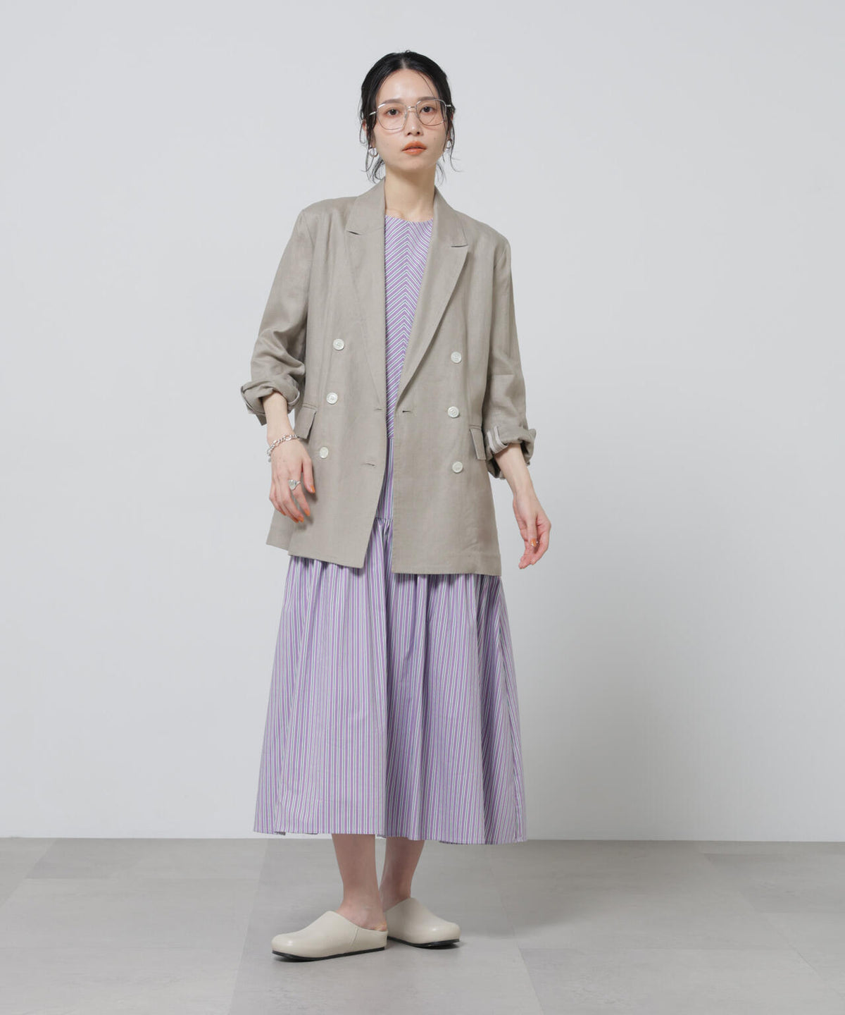 European Flax ダブル6Bジャケット(セットアップ可)