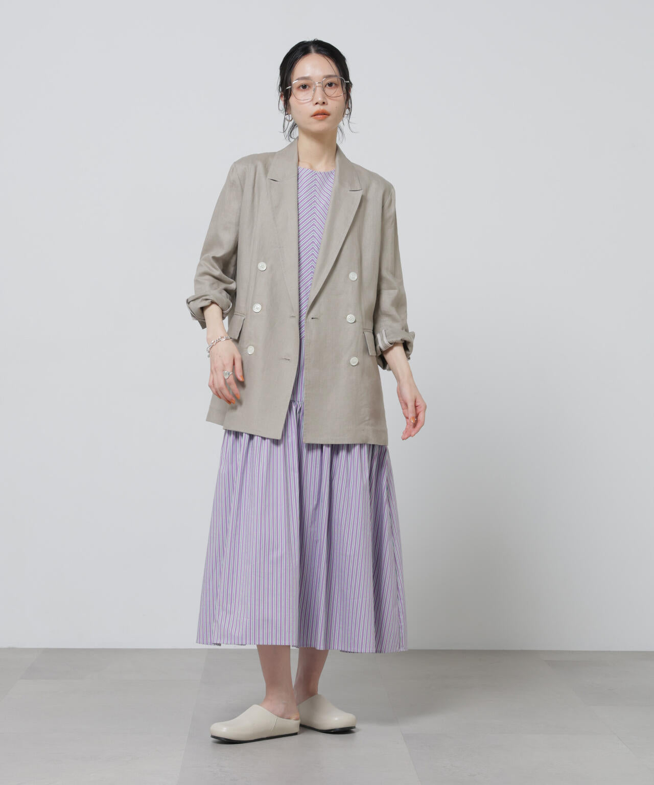 European Flax ダブル6Bジャケット(セットアップ可)