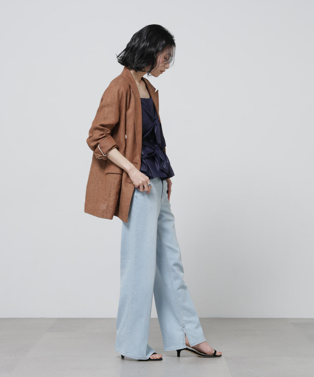European Flax ダブル6Bジャケット(セットアップ可)