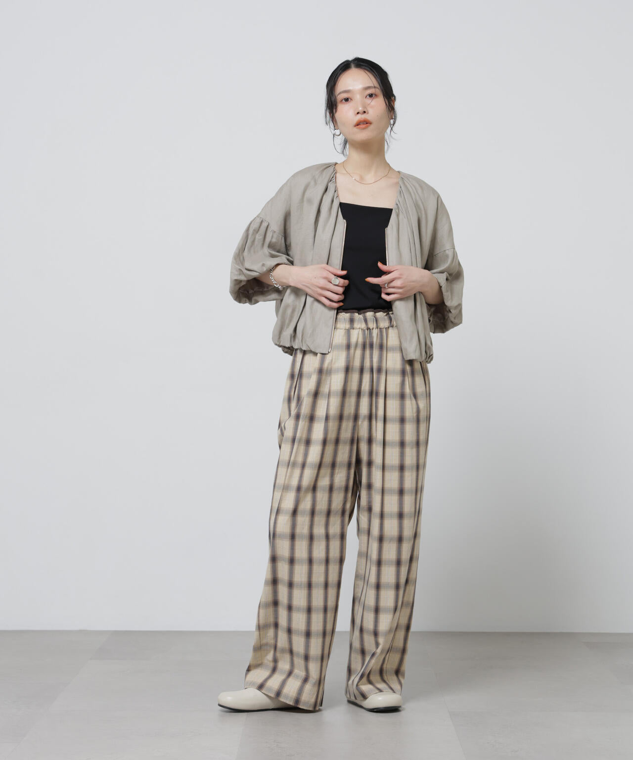 European Flax ギャザーバルーンブルゾン(セットアップ可)