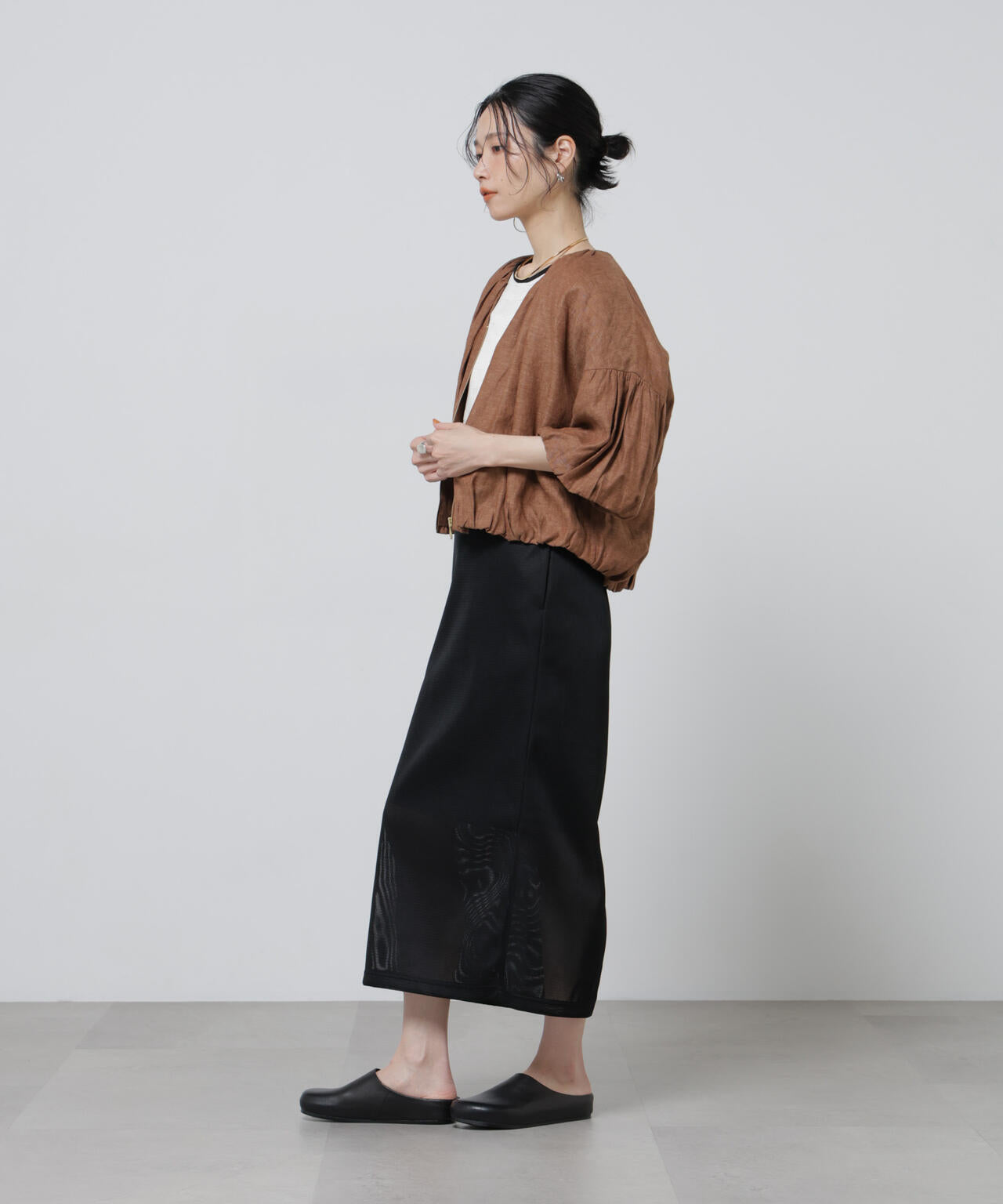 European Flax ギャザーバルーンブルゾン(セットアップ可)
