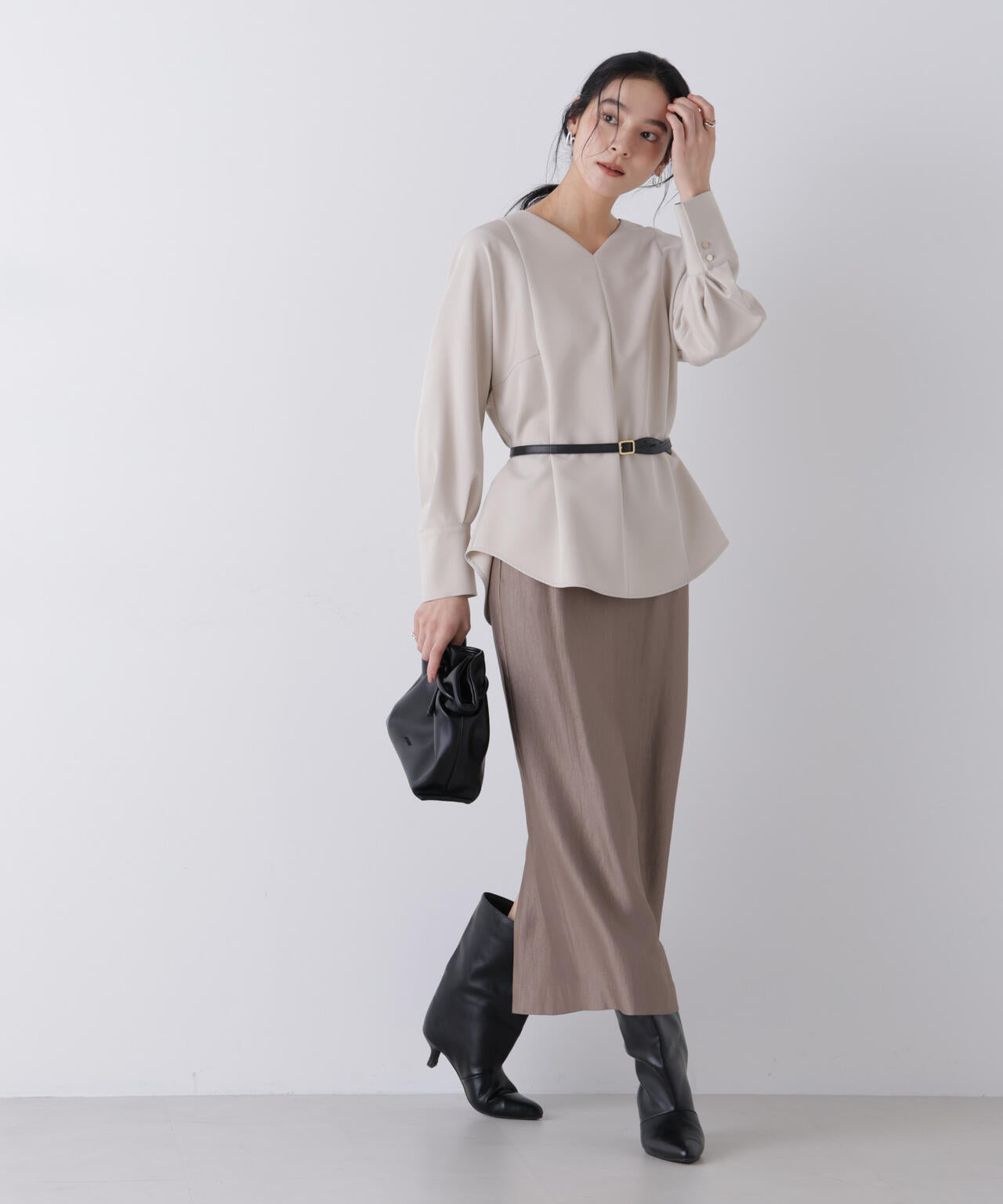 デイリーファンクション Vネックブラウス(セットアップ可)