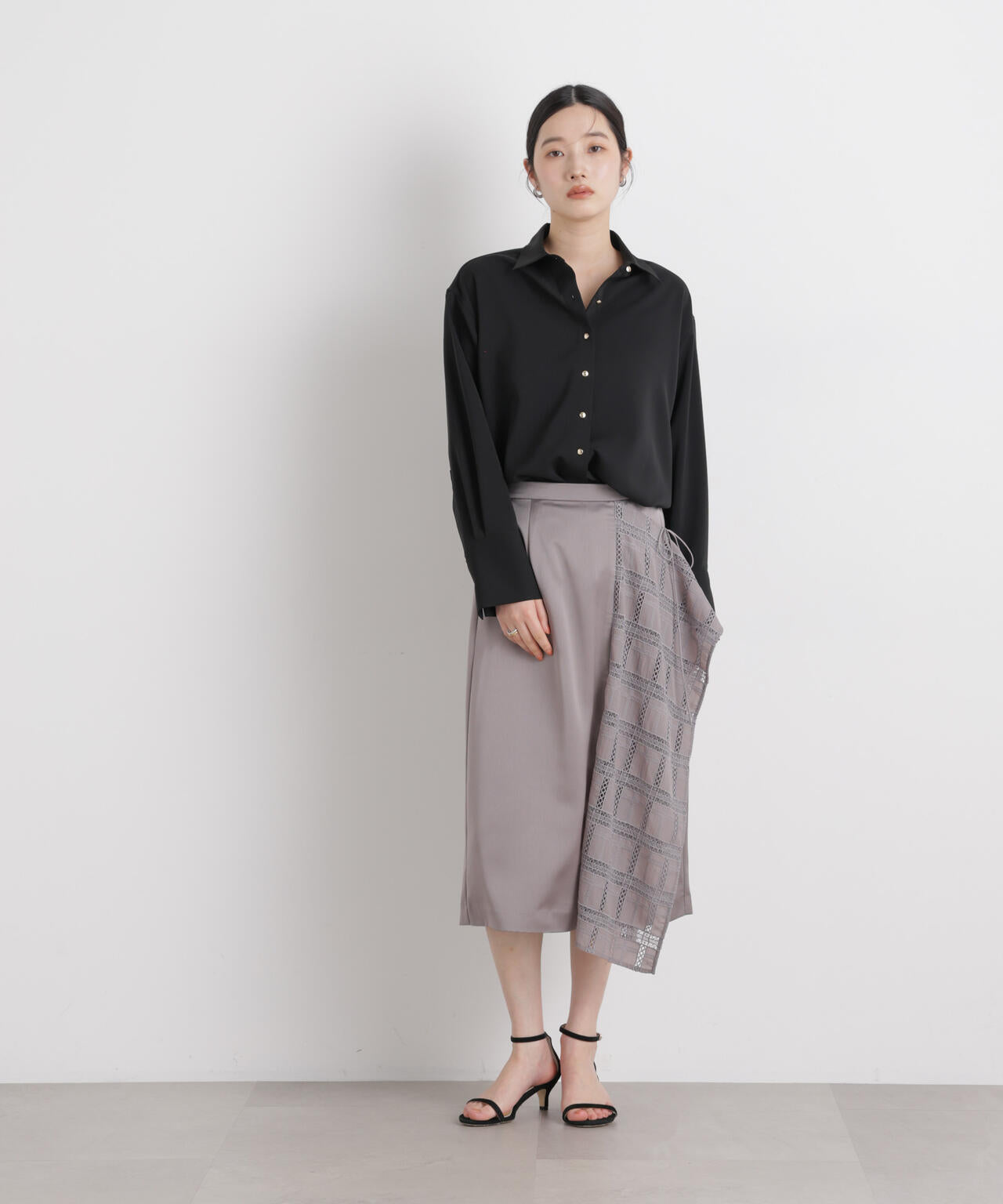 ハイツイストドライベルテッドロングシャツ(セットアップ可)