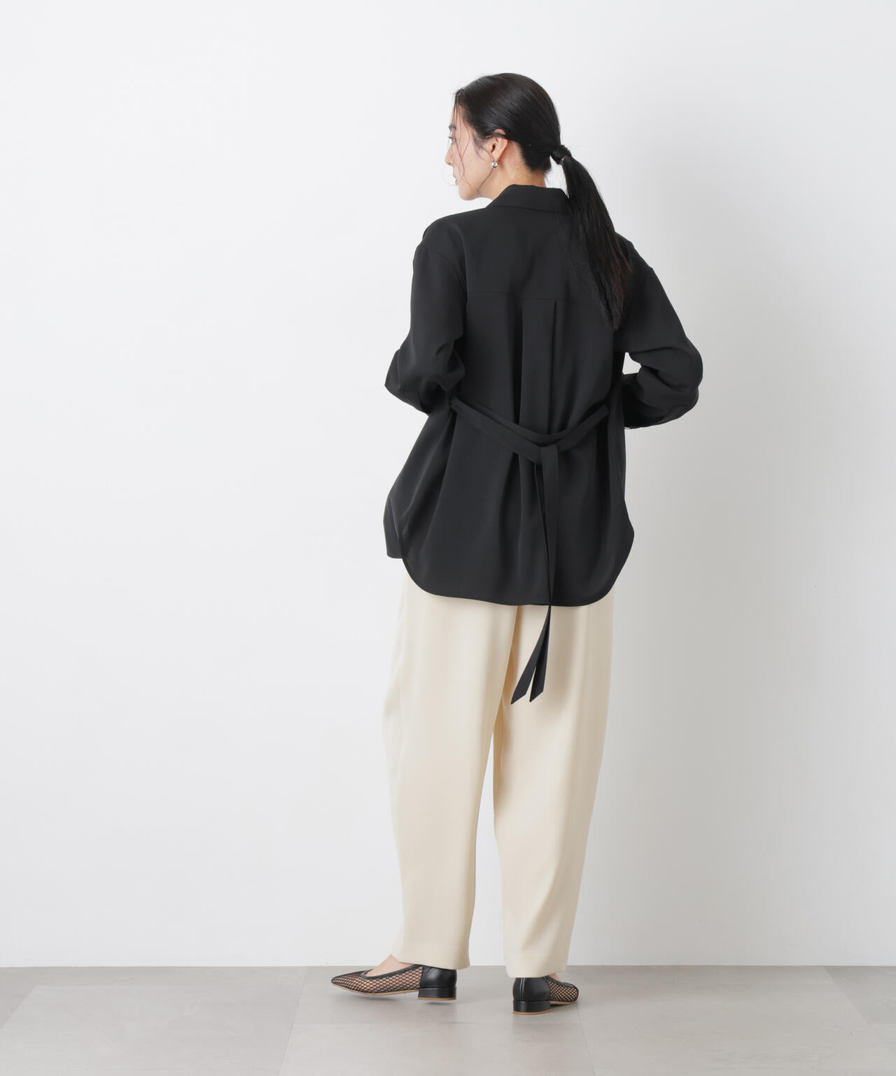 ハイツイストドライベルテッドロングシャツ(セットアップ可)