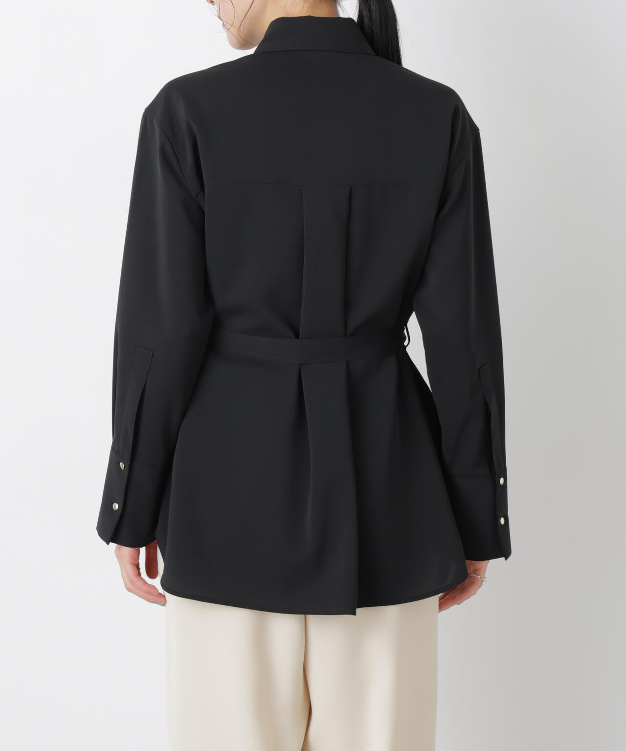 ハイツイストドライベルテッドロングシャツ(セットアップ可)