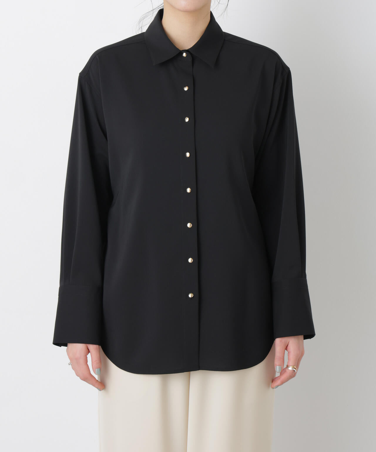 ハイツイストドライベルテッドロングシャツ(セットアップ可)