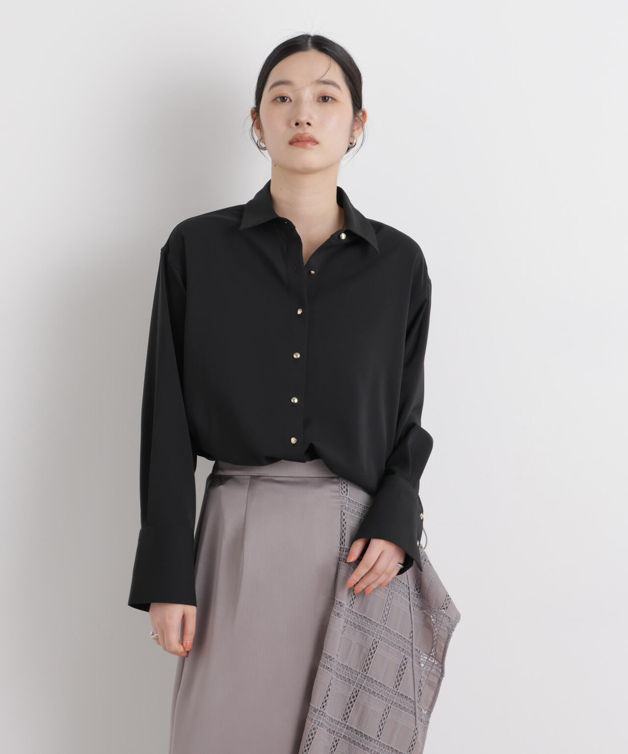 ハイツイストドライベルテッドロングシャツ(セットアップ可)