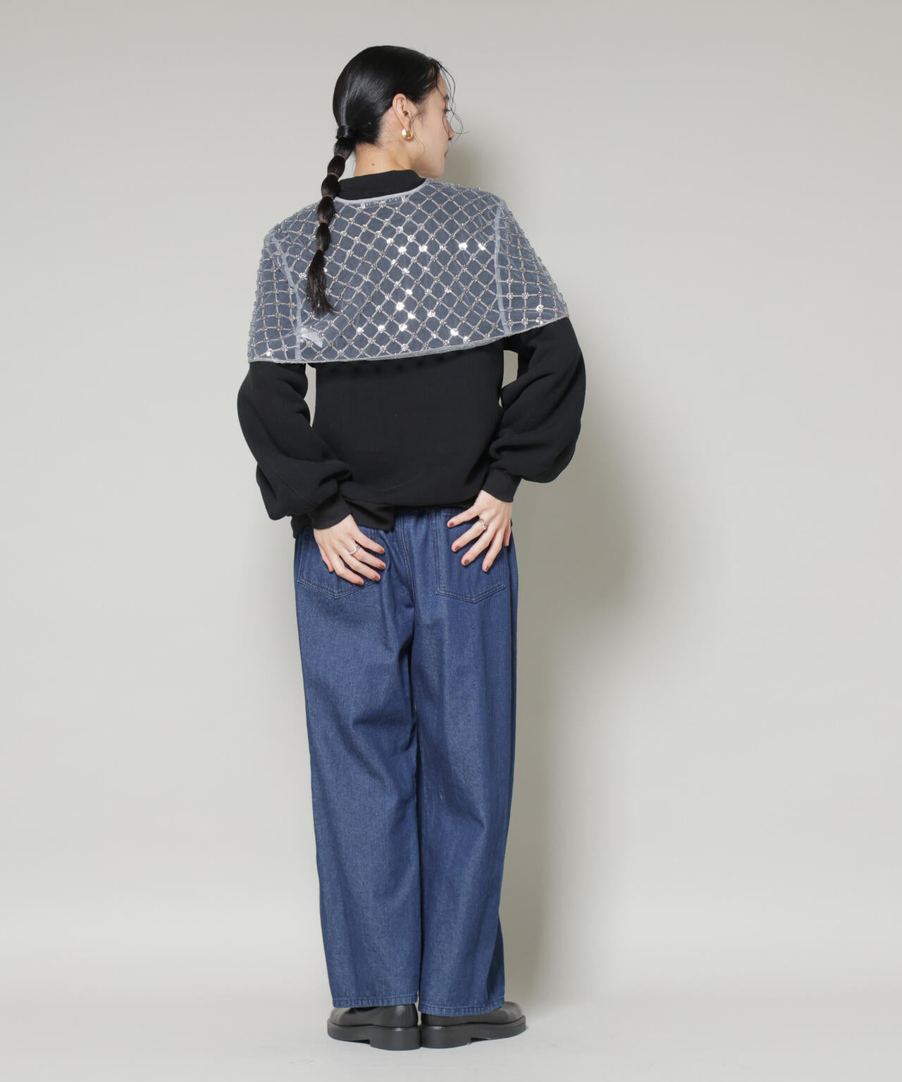 スパンコールビーズ刺繍ボレロストール