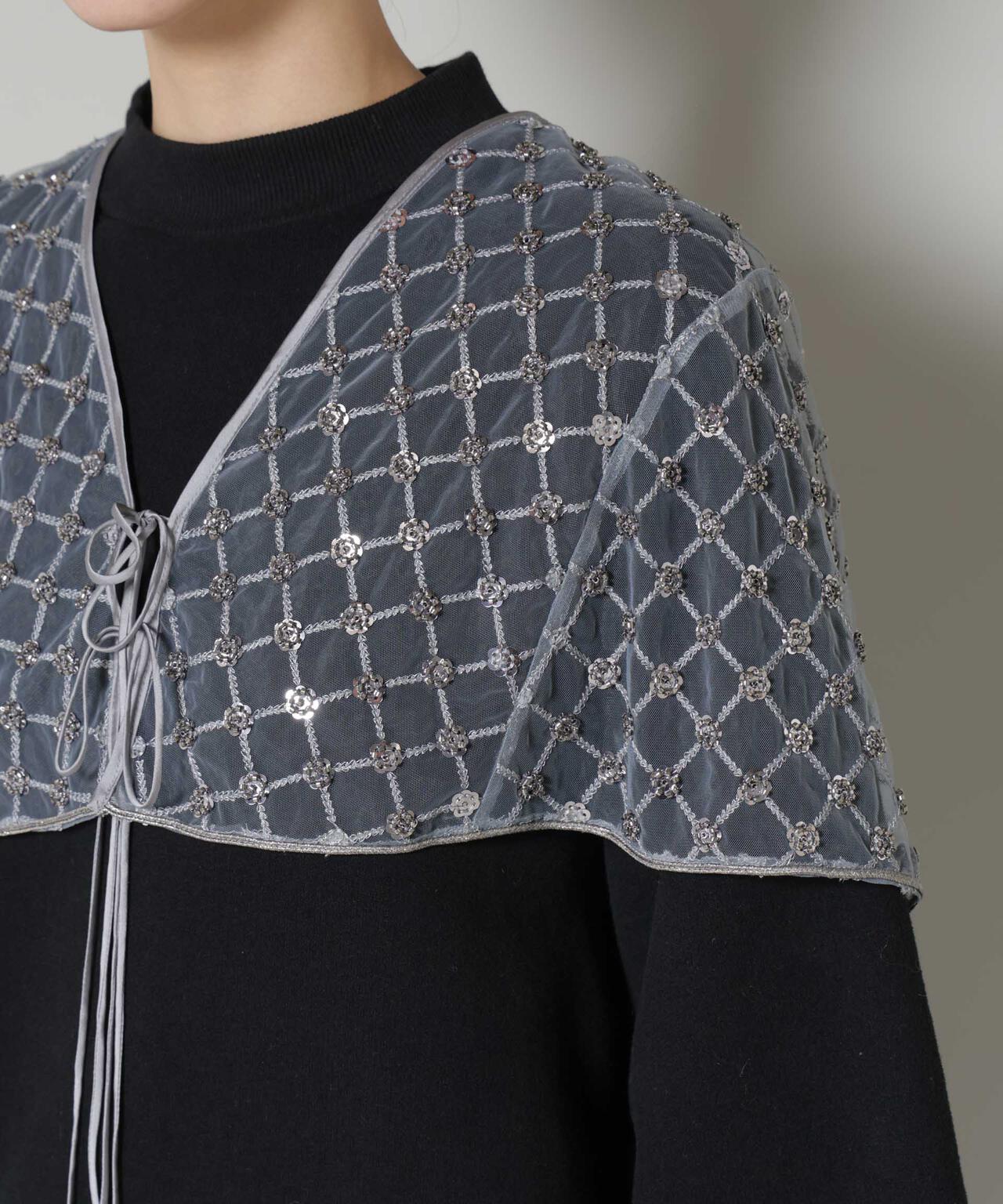 スパンコールビーズ刺繍ボレロストール