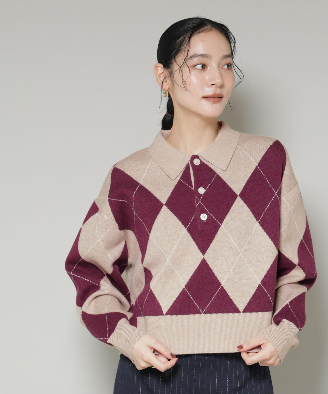 アーガイルワイドポロニット