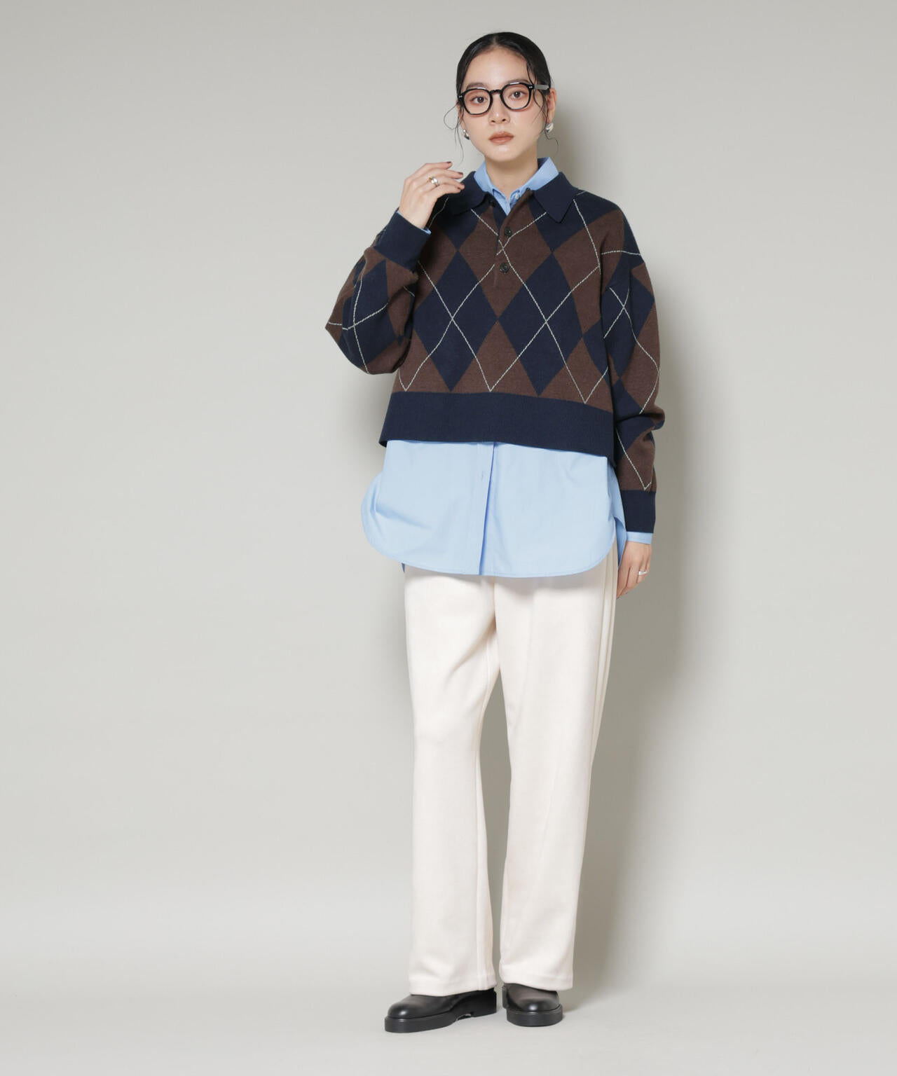 アーガイルワイドポロニット