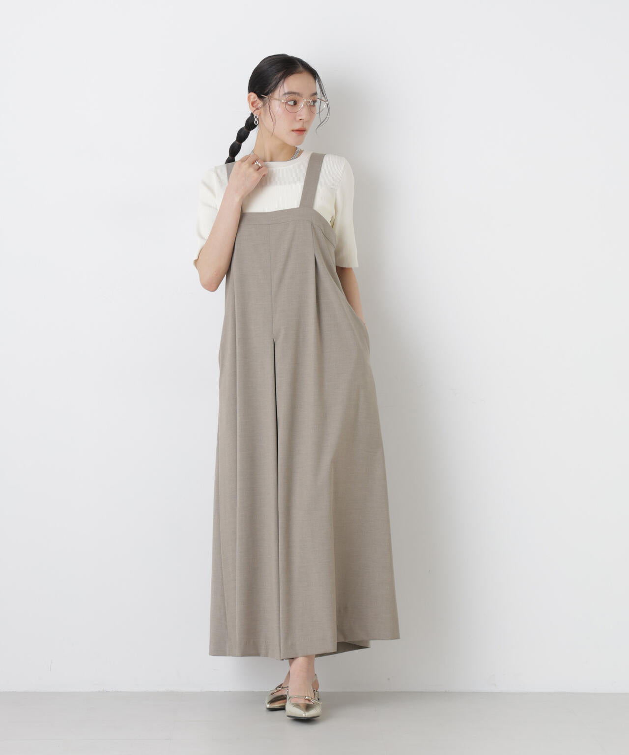 ウォッシャブルハイツイスト五分袖リブニット