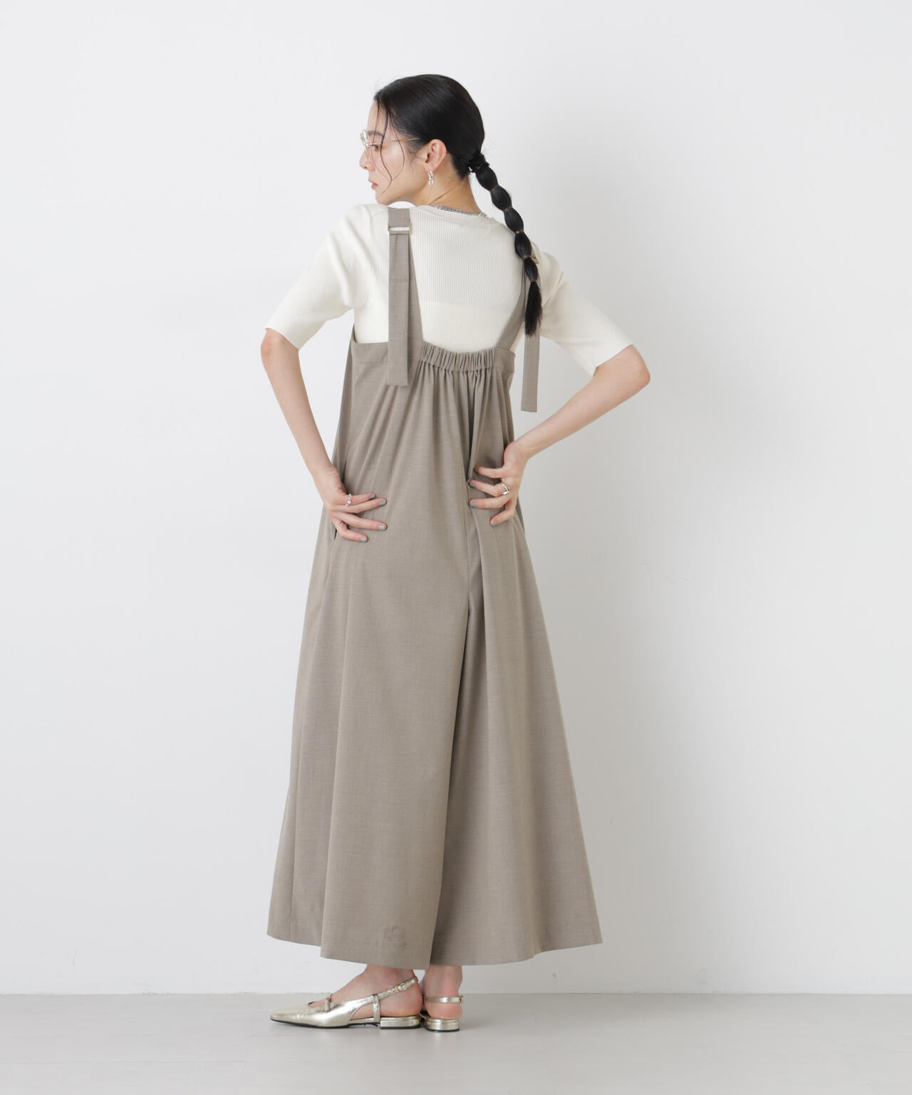 ウォッシャブルハイツイスト五分袖リブニット