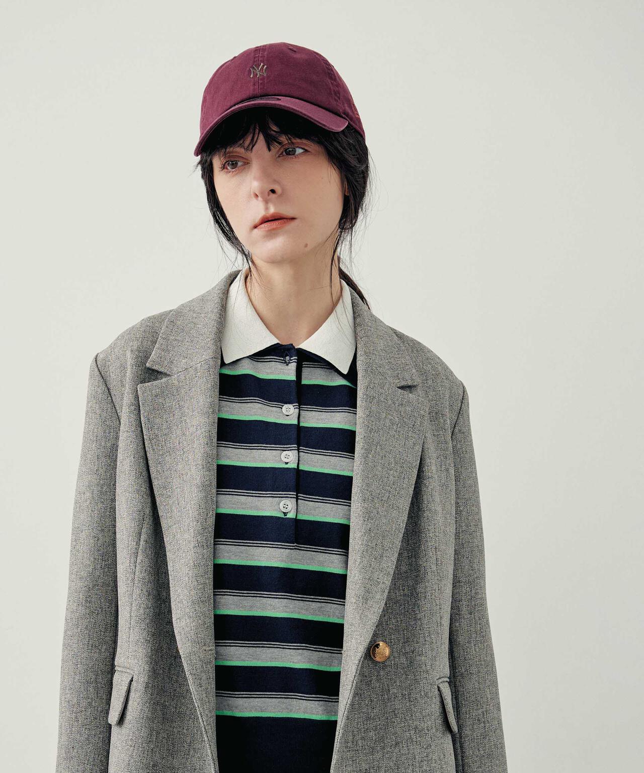 レイヤードライクボーダーポロニット