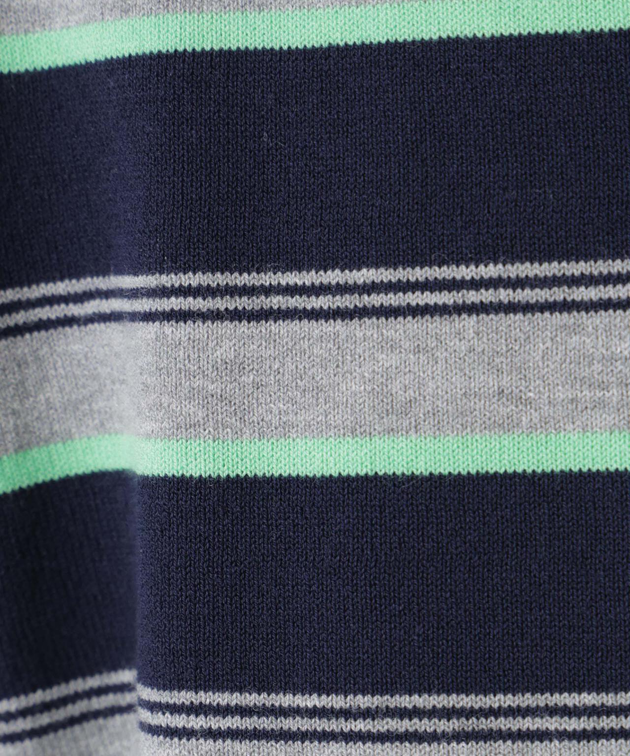 レイヤードライクボーダーポロニット