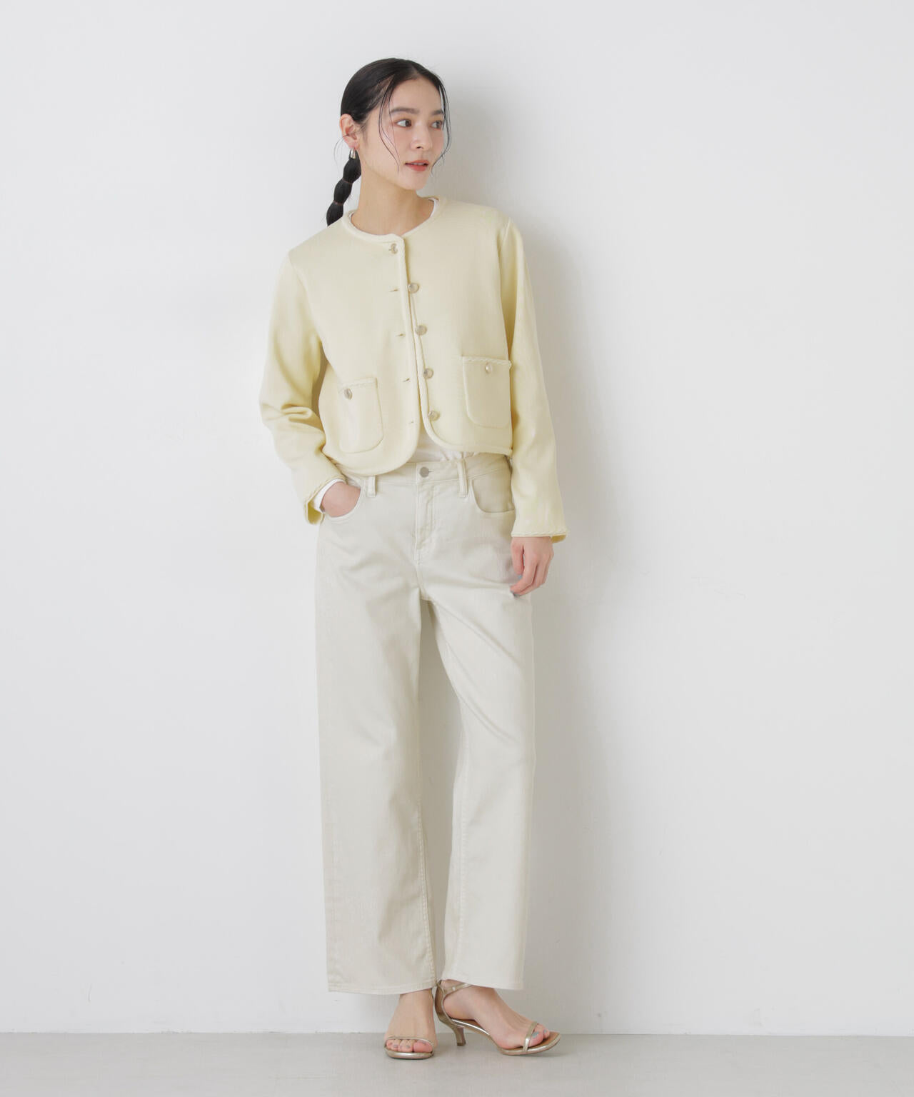 ゴールドボタンニットジャケット