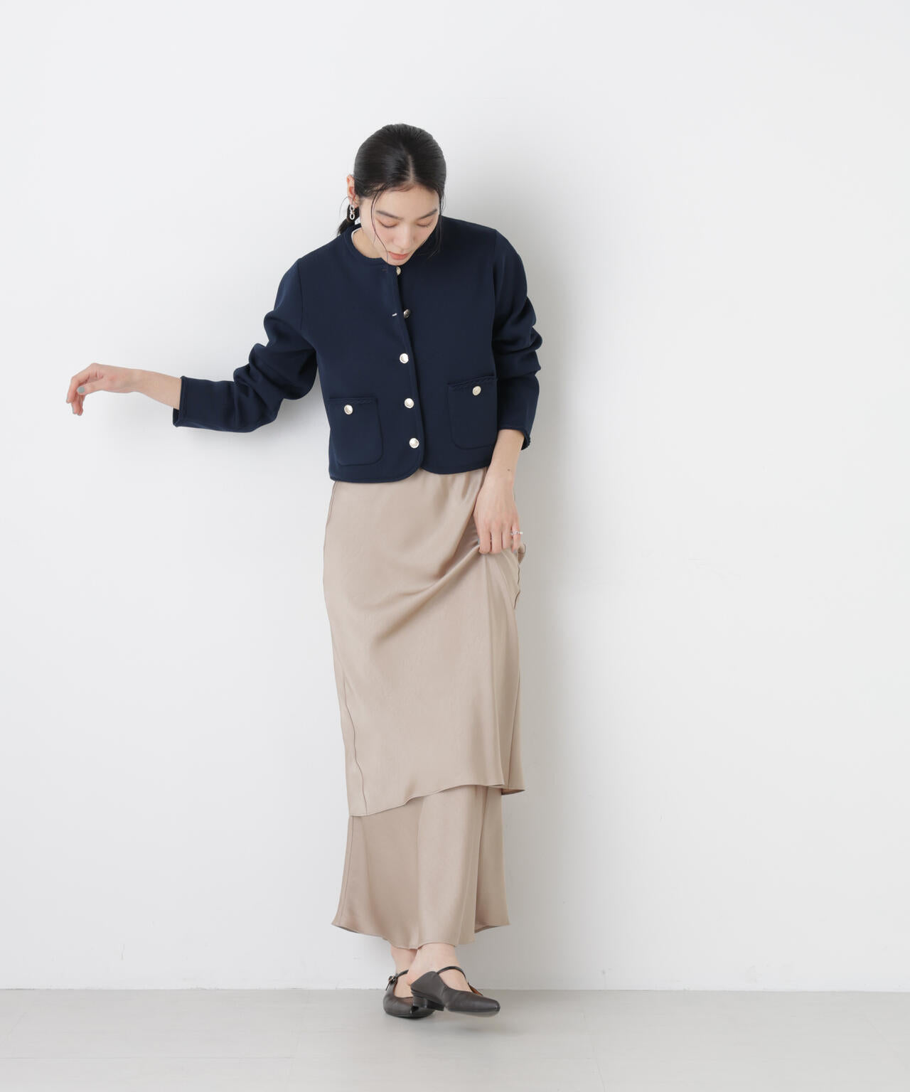 ゴールドボタンニットジャケット