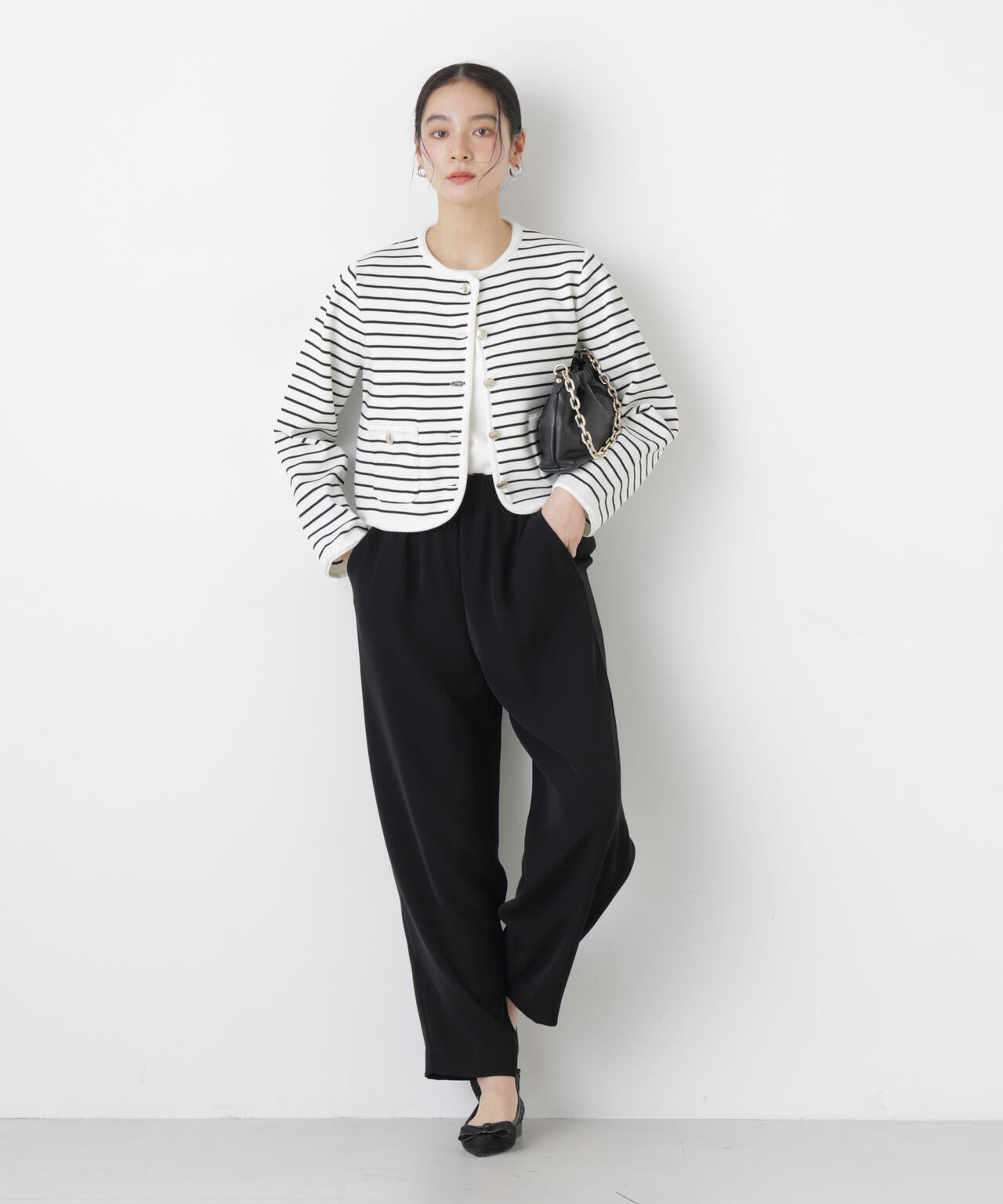 ゴールドボタンニットジャケット