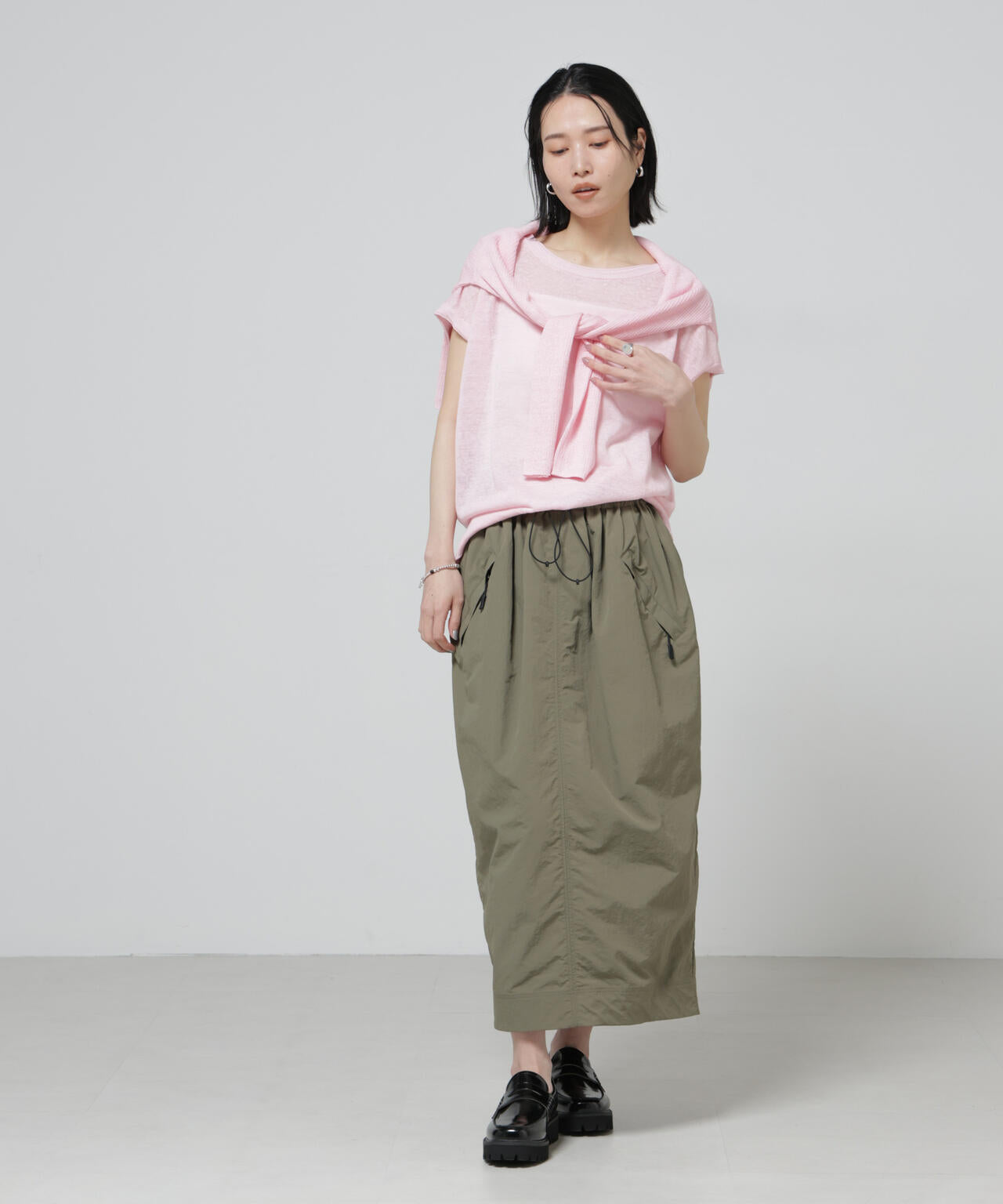 European Flax 2wayフレンチスリーブニット